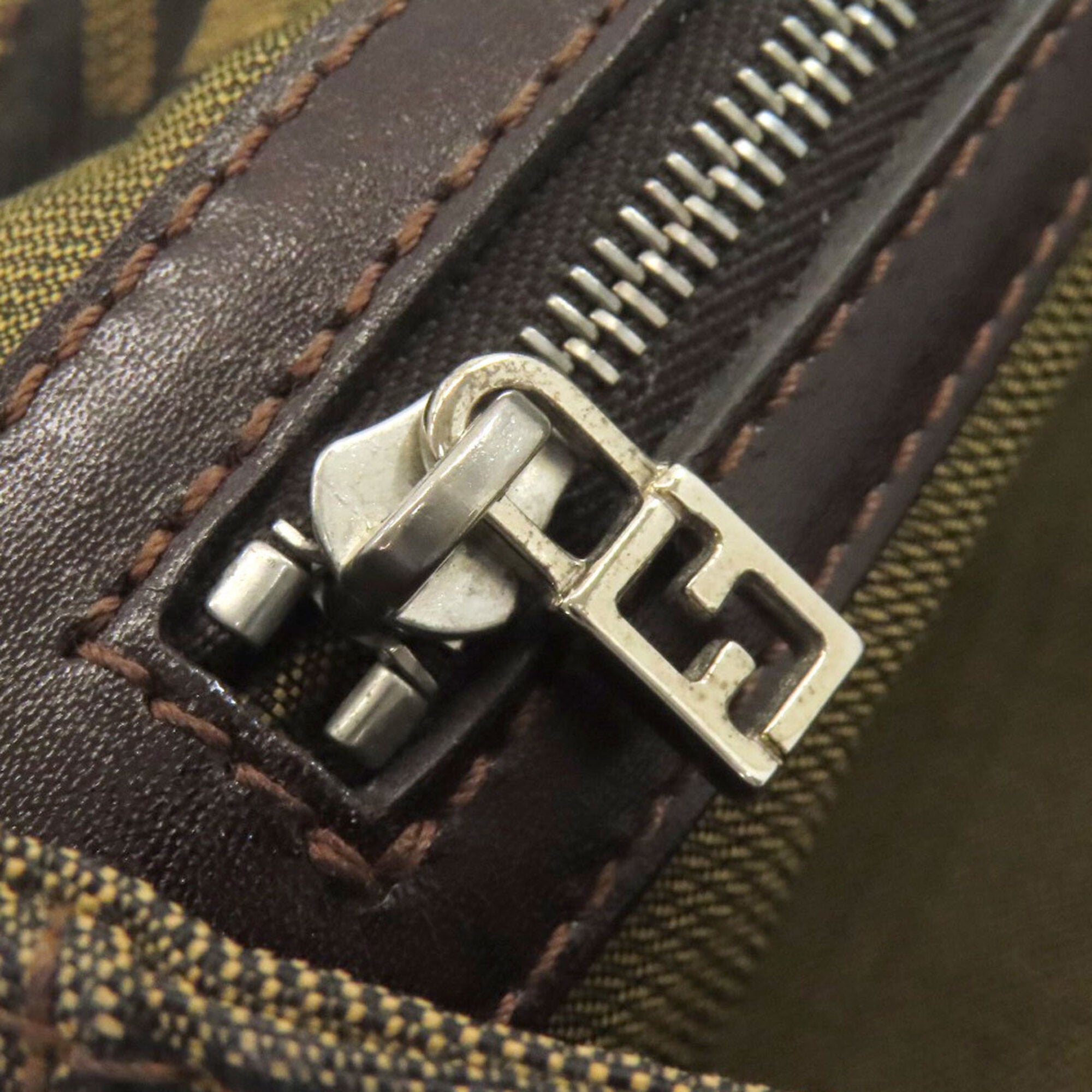 Fendi Brown Canvas Leather Handbag (Pre-Owned)