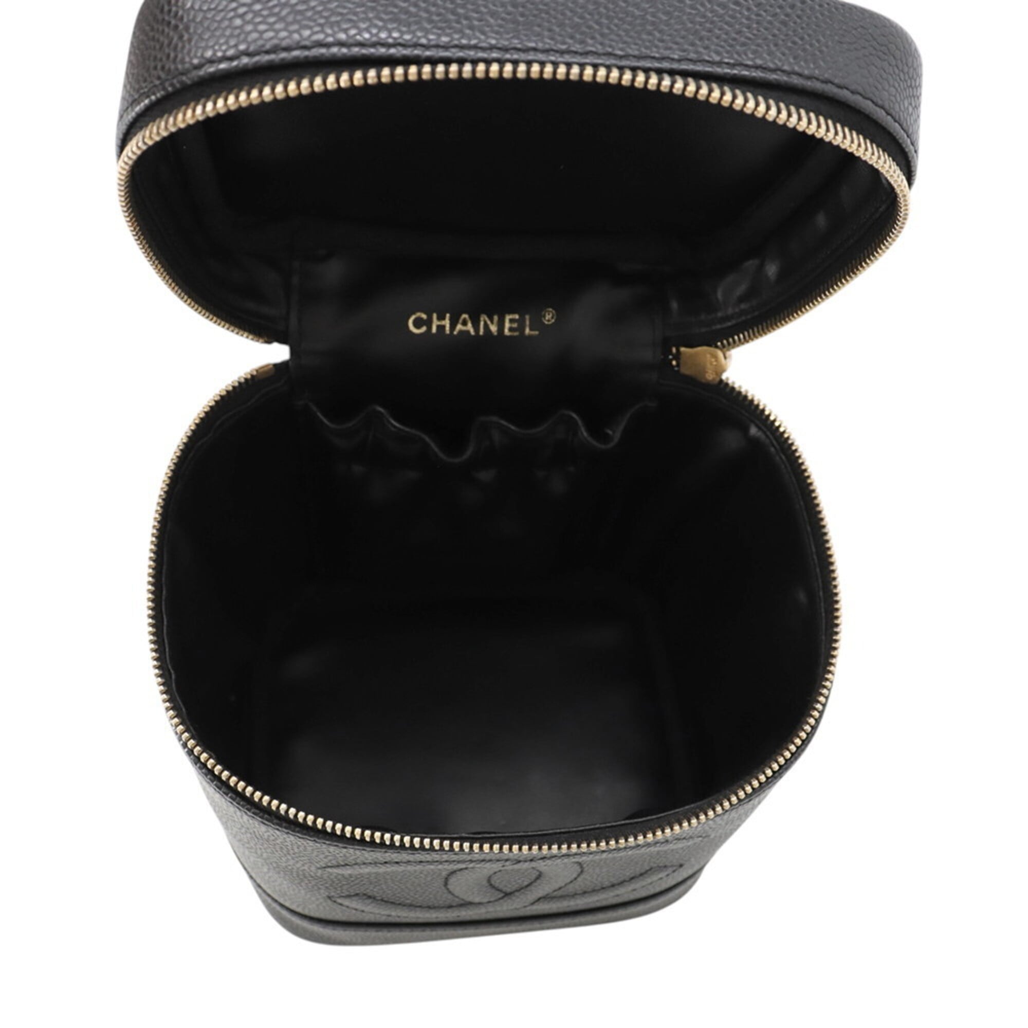 Chanel Black Grained Calfskin Pouch Vanity Bag (Pre-Owned)
