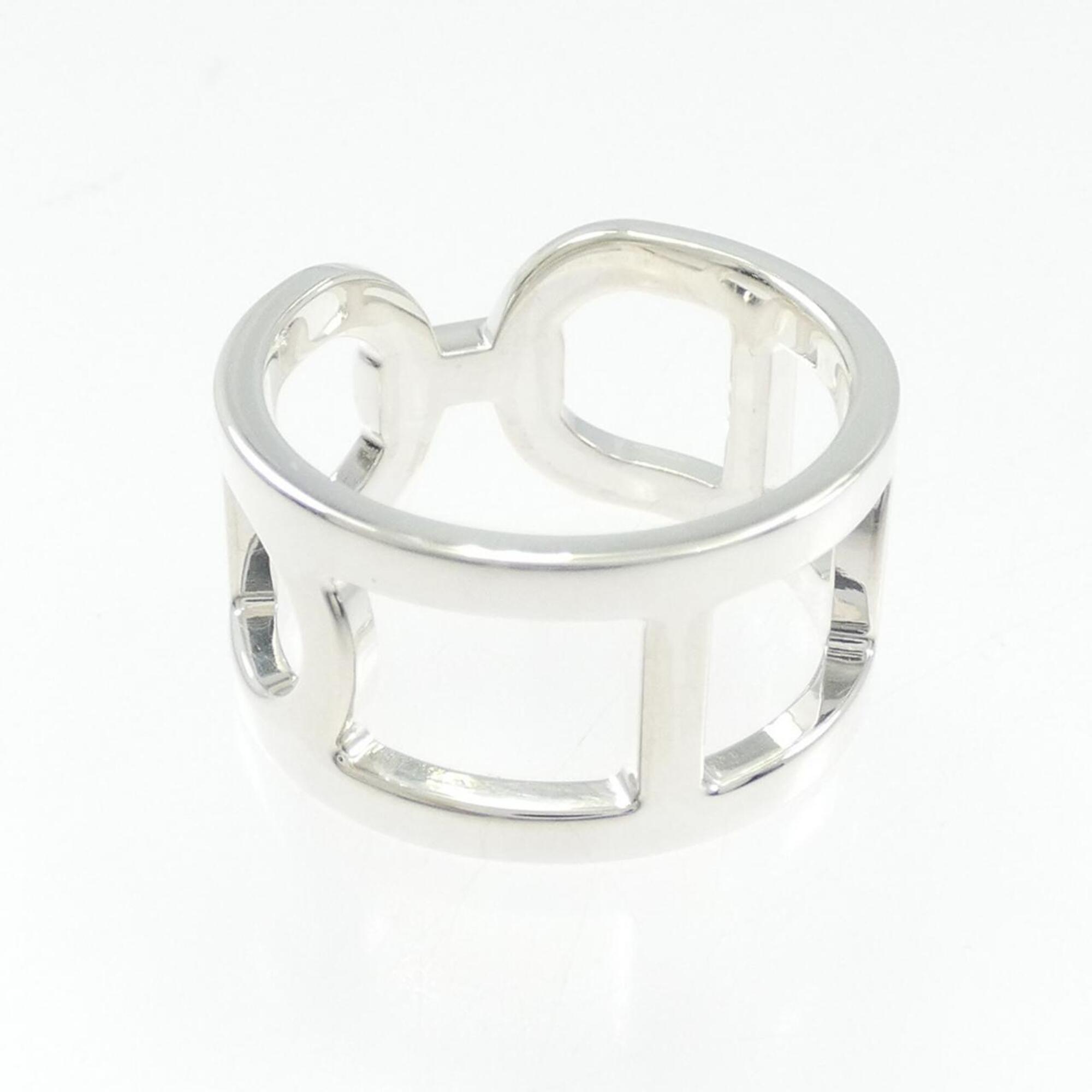 Hermes Silver 925 Band Ring (Pre-Owned)