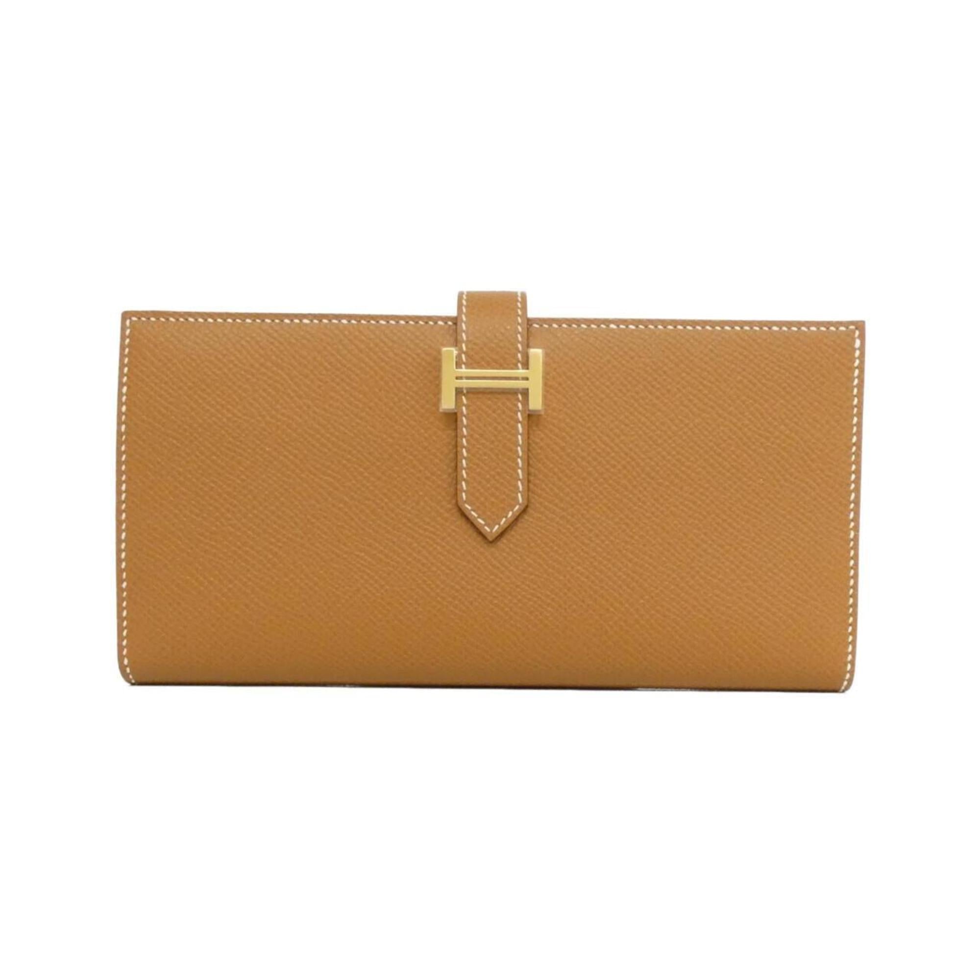 Hermes Brown Epsom Leather Long Wallet (Bi-Fold) (Pre-Owned)