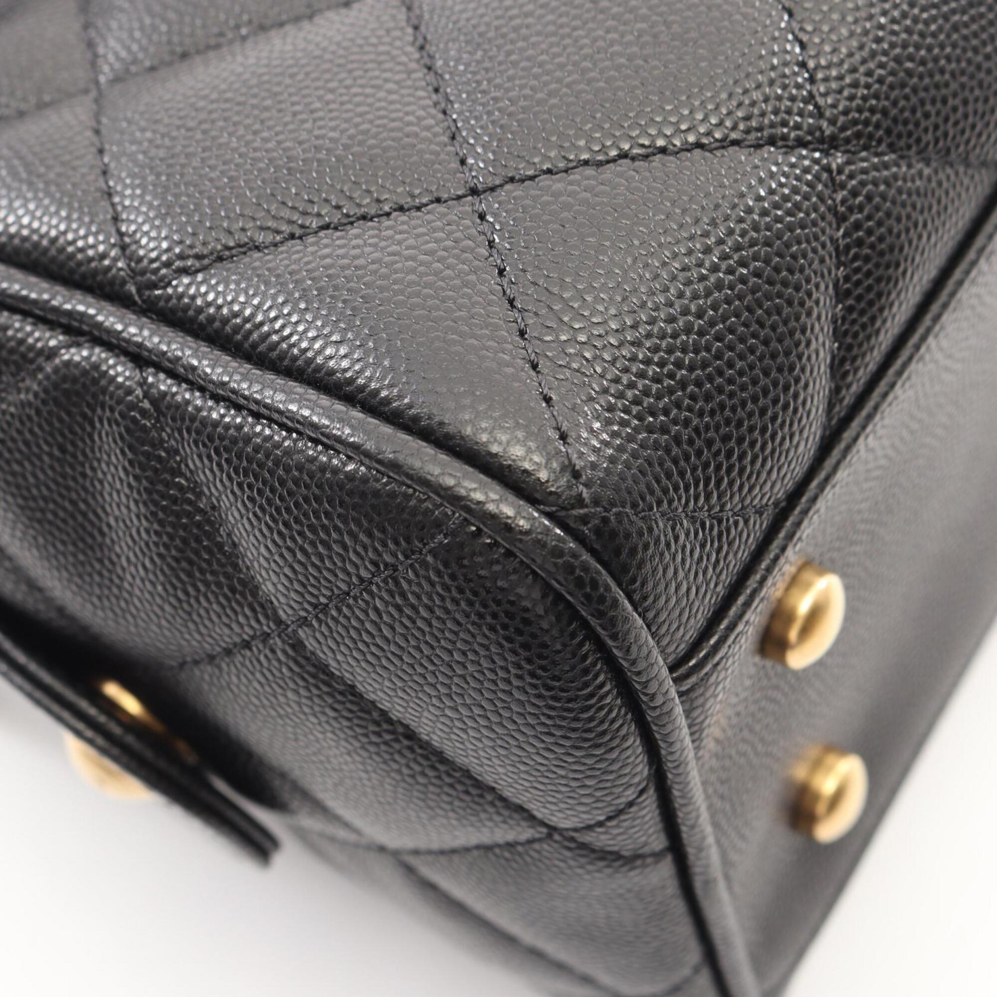 Chanel Matelasse Black Grained Calfskin Handbag Shoulder Bag (Pre-Owned)