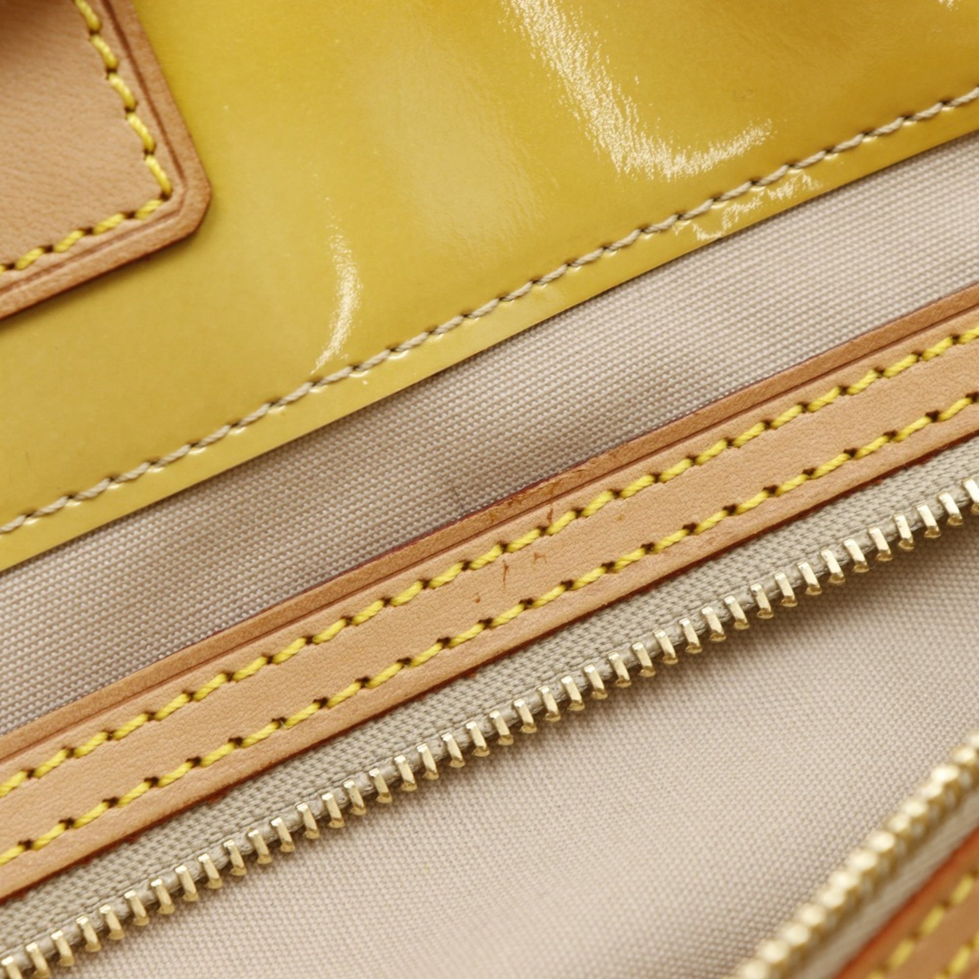 Louis Vuitton Beige Yellow Monogram Vernis Boston Bag Tote Bag (Pre-Owned)