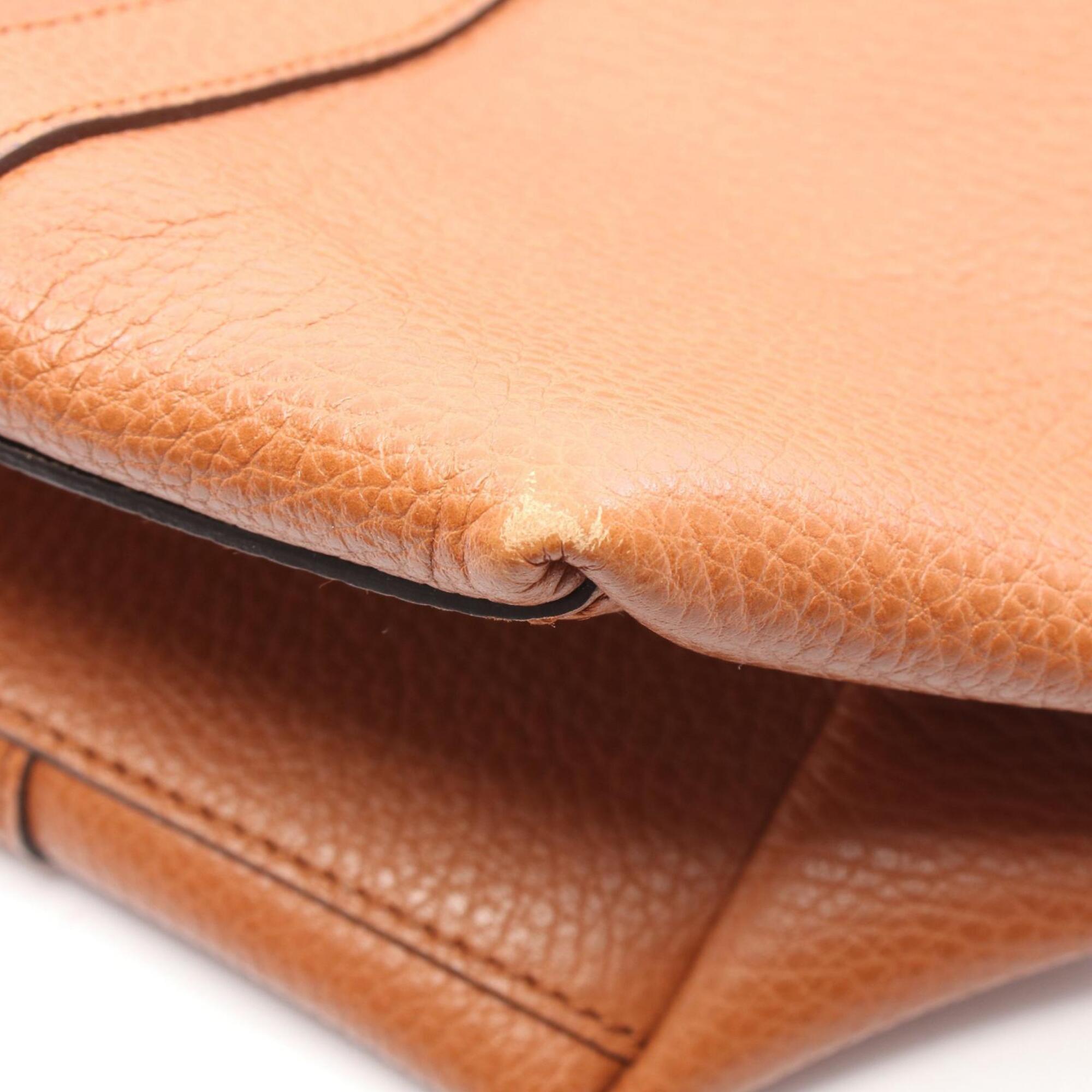 Gucci Brown Leather Handbag Tote Bag (Pre-Owned)
