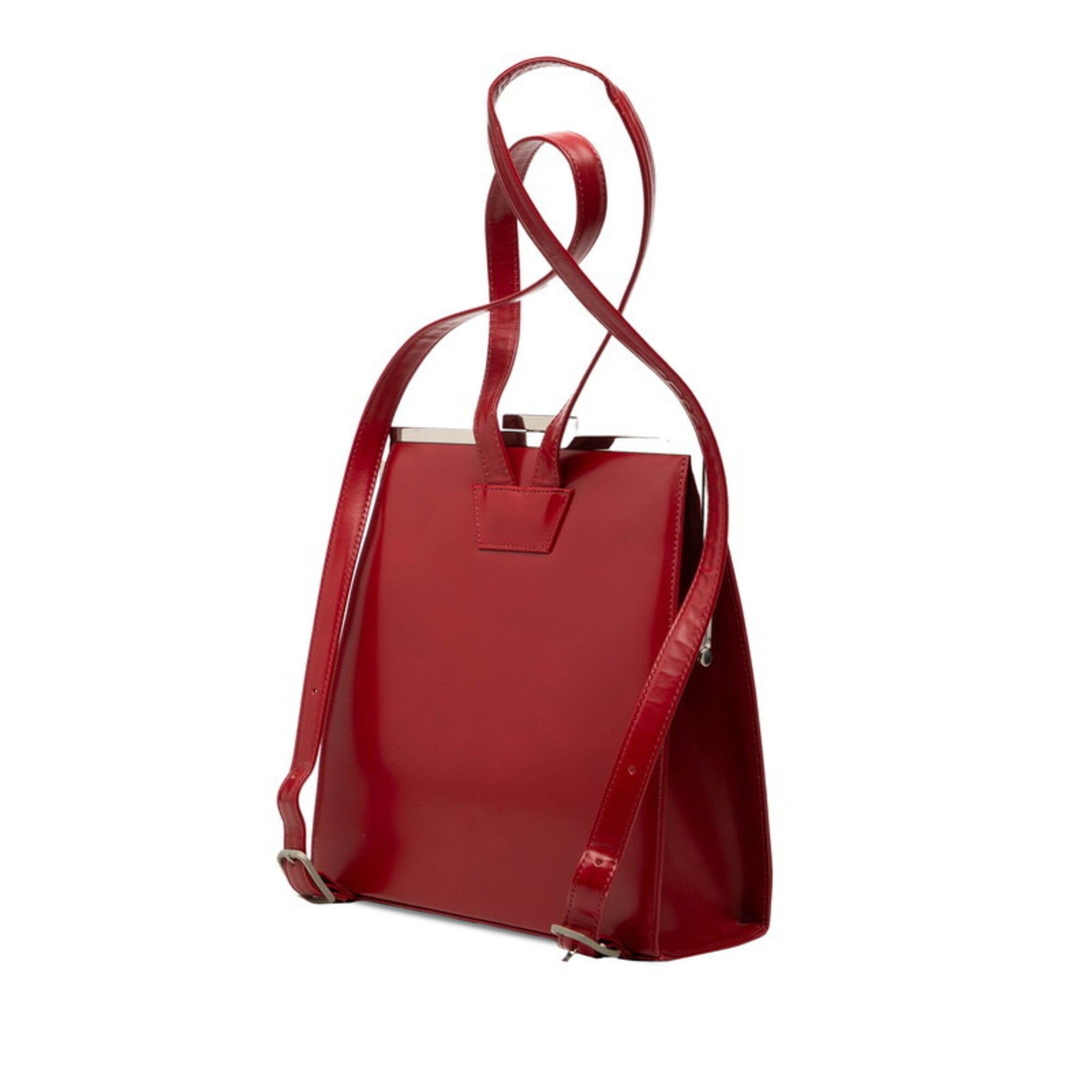Saint Laurent Red Color Leather Backpack (Pre-Owned)