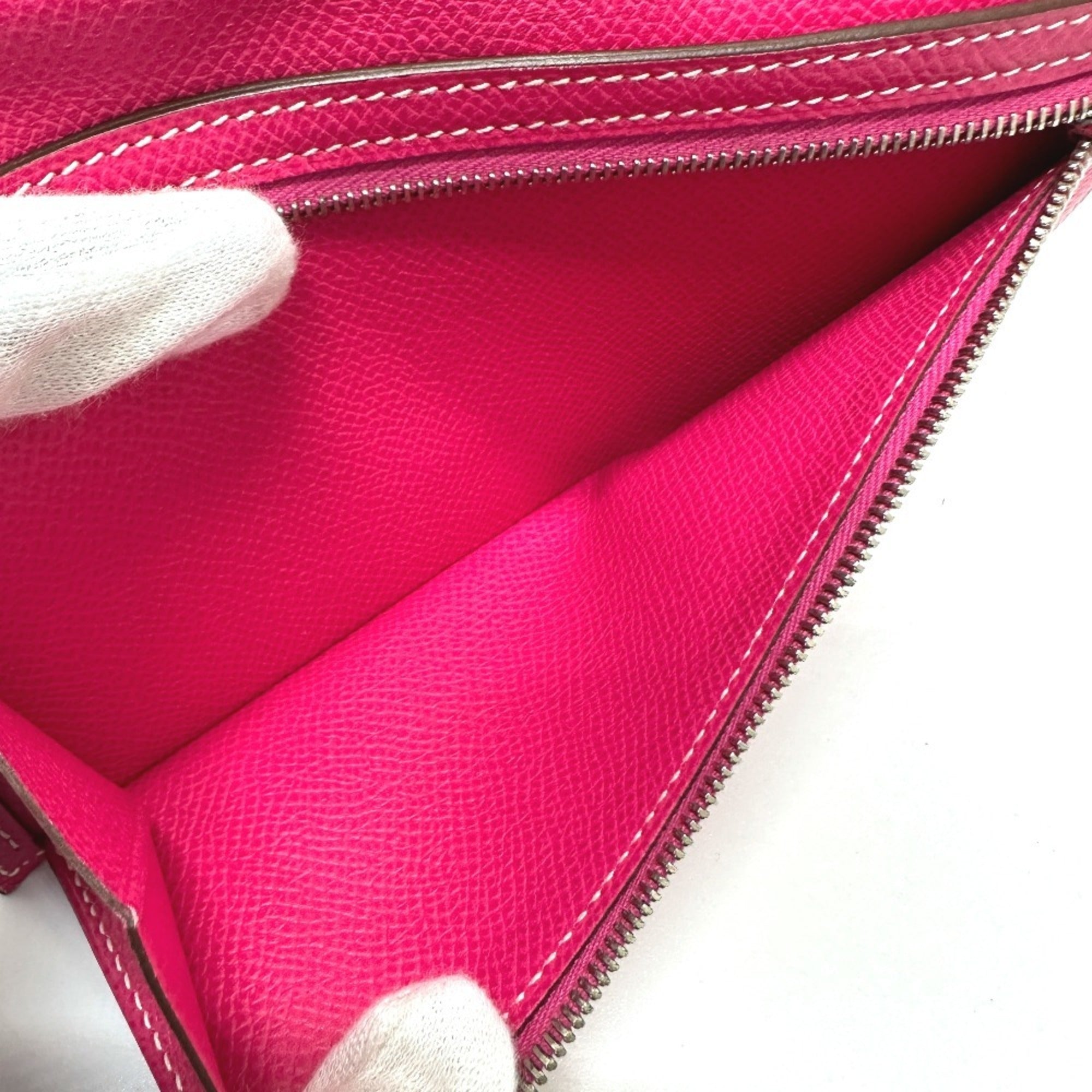 Hermes Pink Epsom Leather Long Wallet (Bi-Fold) (Pre-Owned)