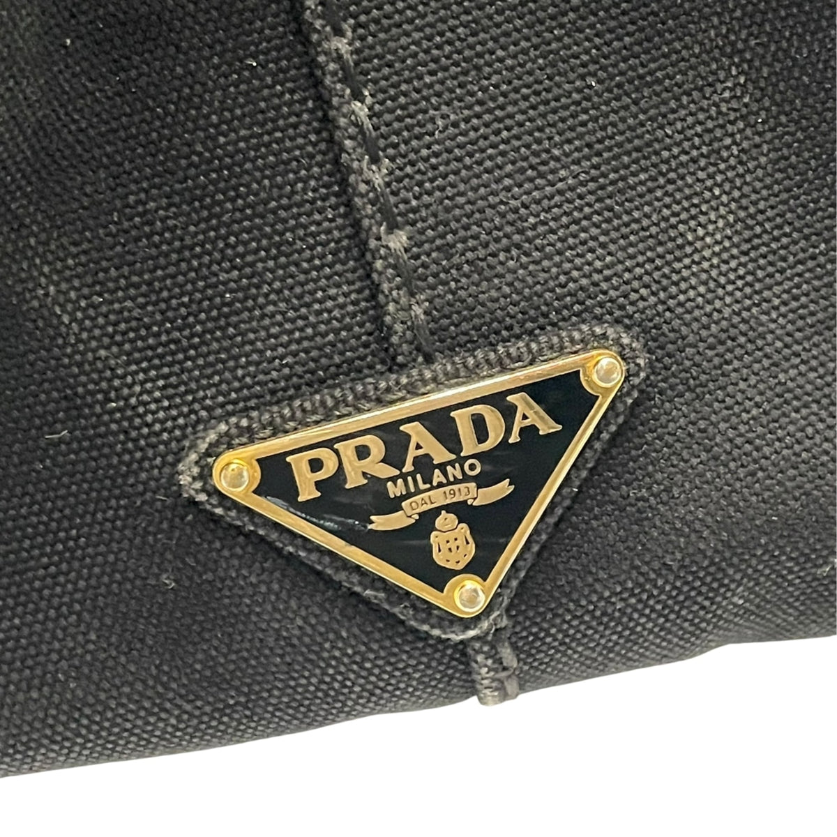 Prada Black Canvas Handbag Tote Bag (Pre-Owned)