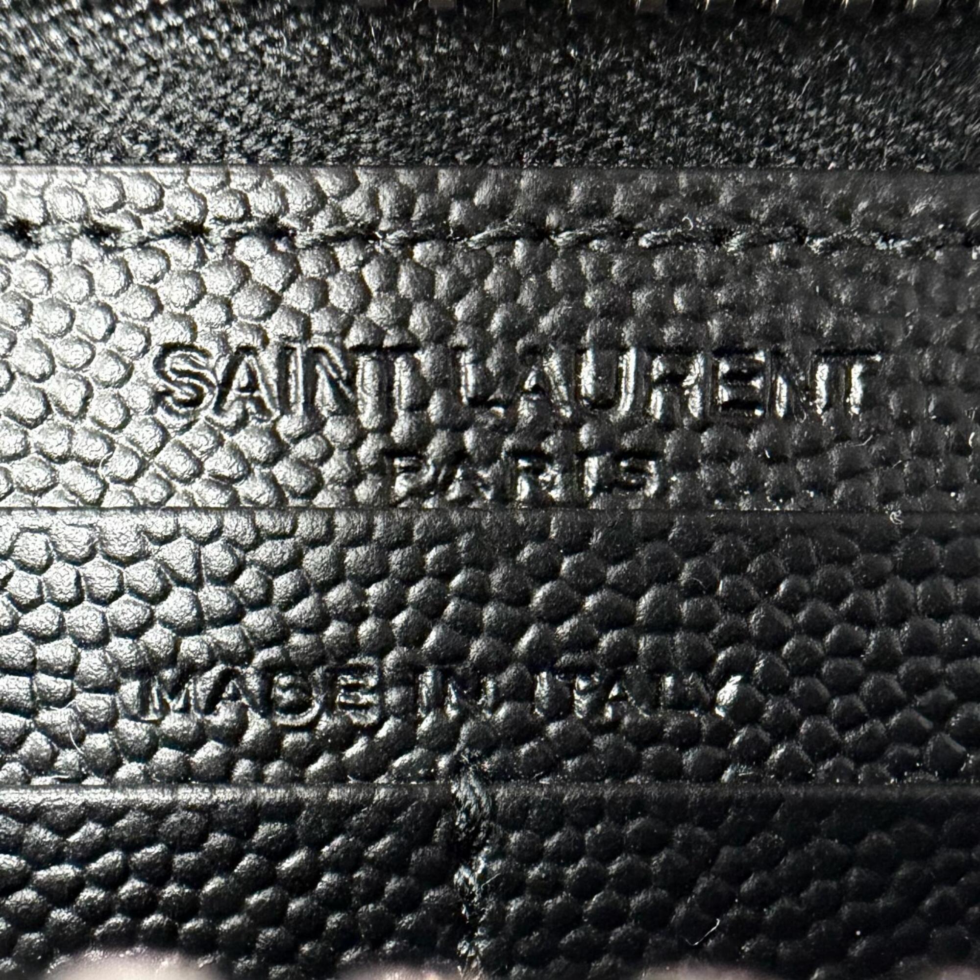 Saint Laurent Black Leather Long Wallet (Bi-Fold) (Pre-Owned)