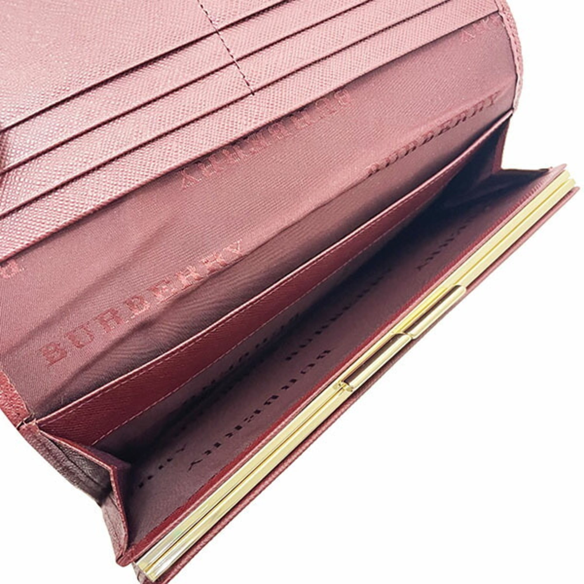 Burberry Beige Red Color Nylon Canvas Long Wallet (Bi-Fold) (Pre-Owned)