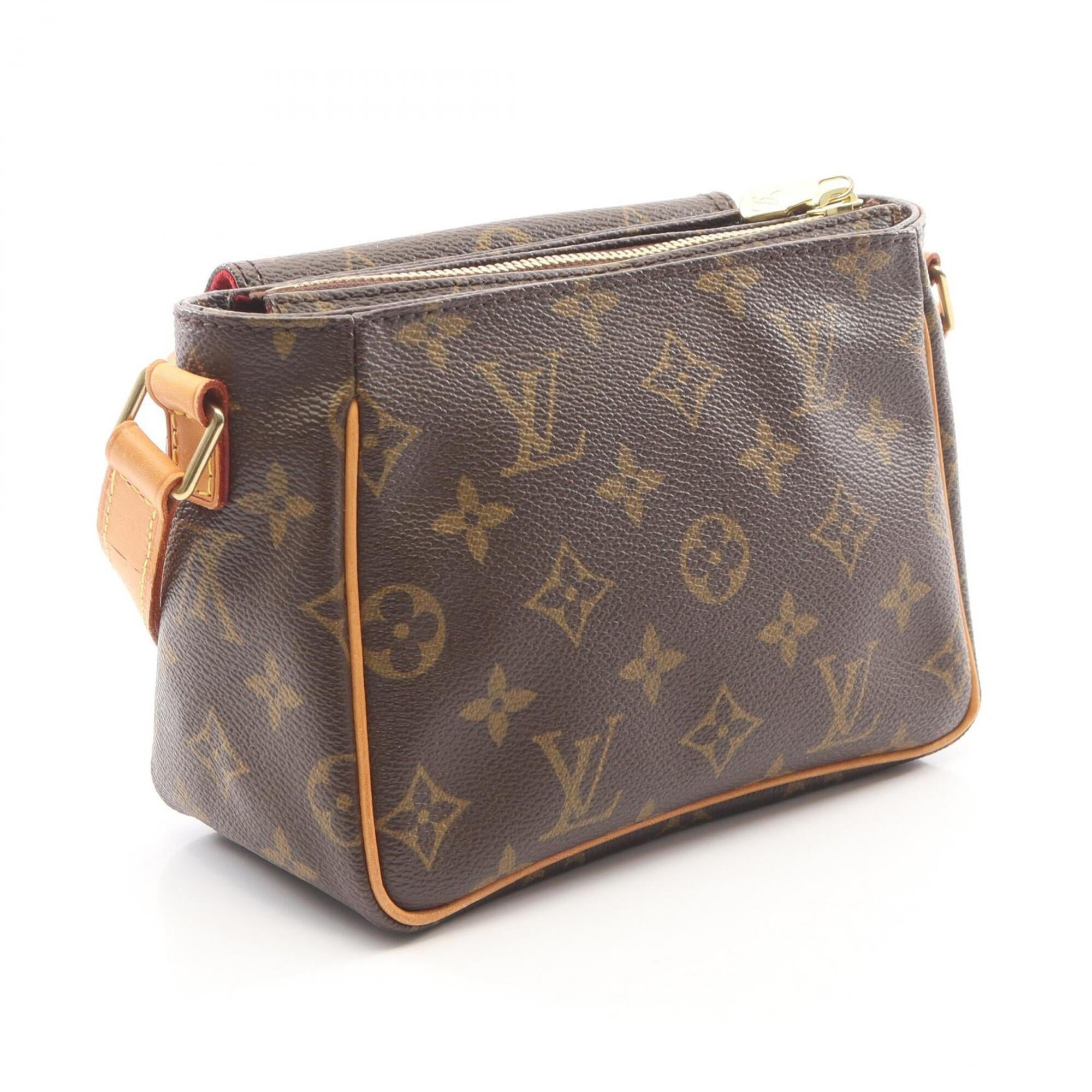 Louis Vuitton Brown Coated Canvas Monogram Leather Handbag Shoulder Bag (Pre-Owned)