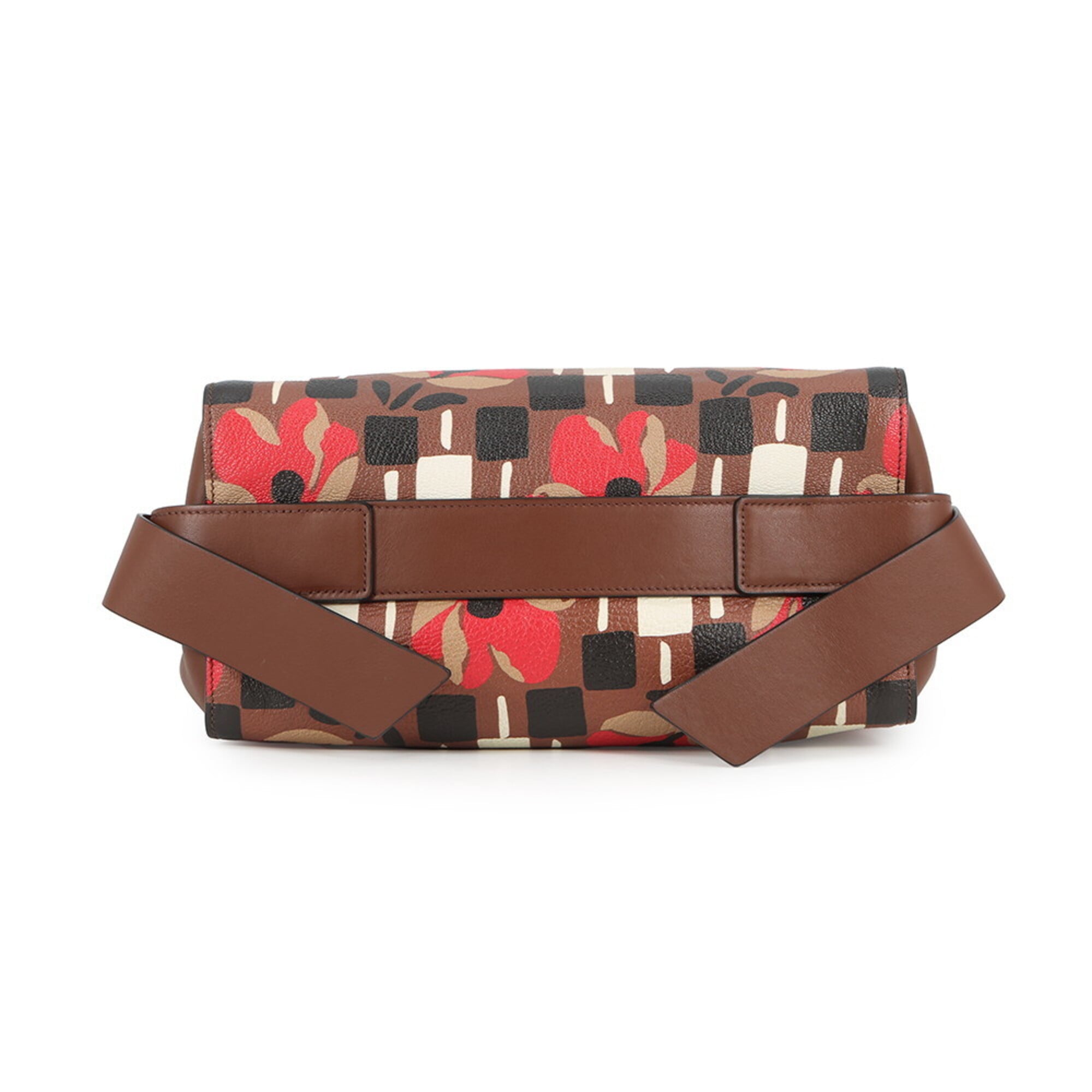 Prada Brown Multi-Color Pvc Leather Handbag Shoulder Bag (Pre-Owned)