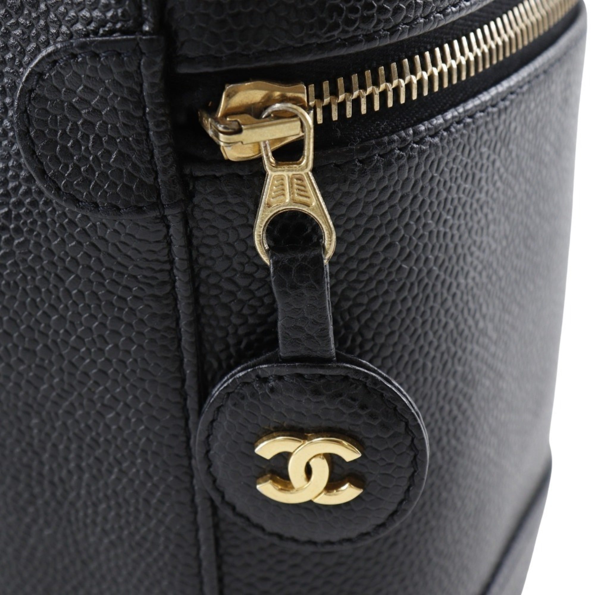 Chanel Black Caviar Leather Handbag Pouch (Pre-Owned)