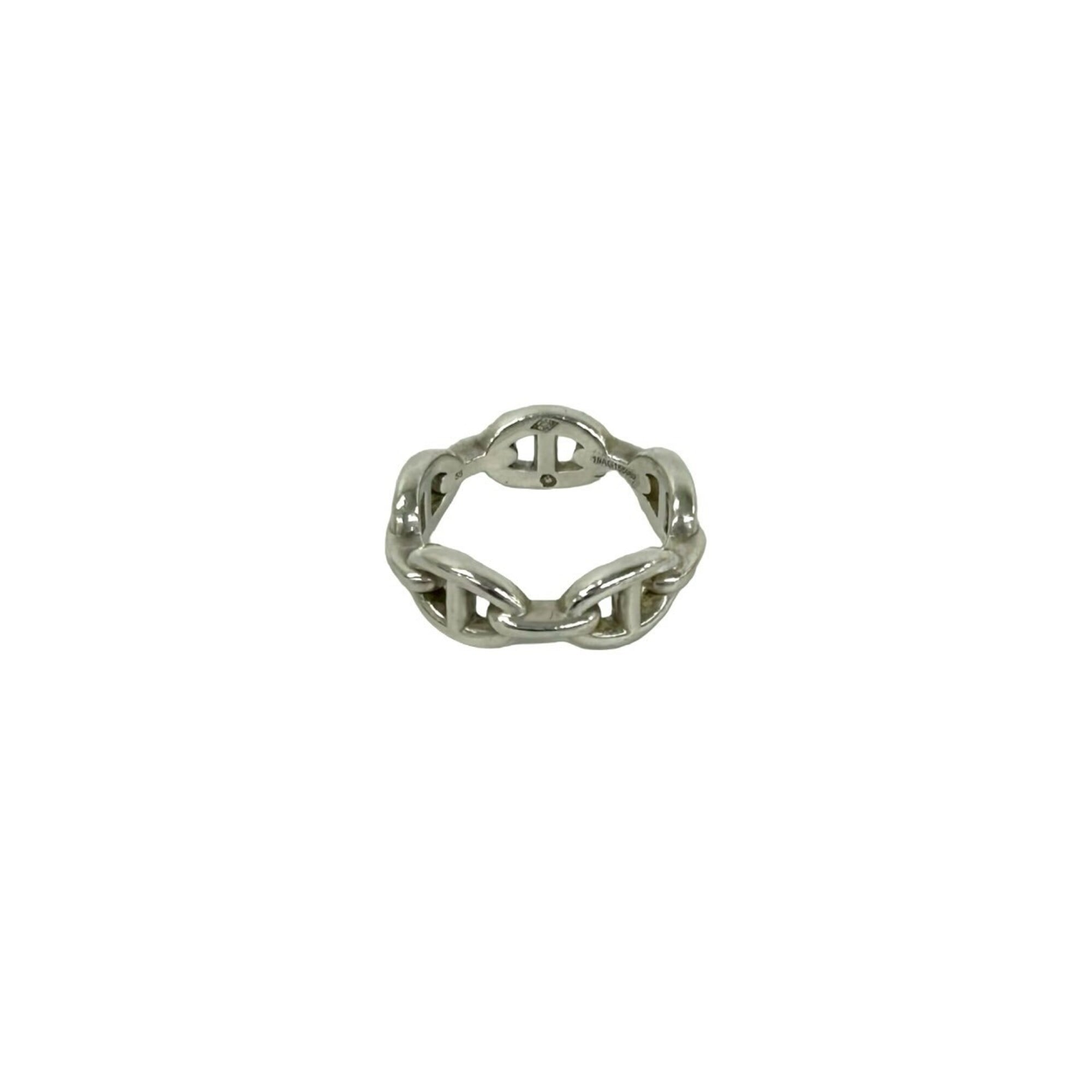Hermes Silver Silver 925 Band Ring (Pre-Owned)