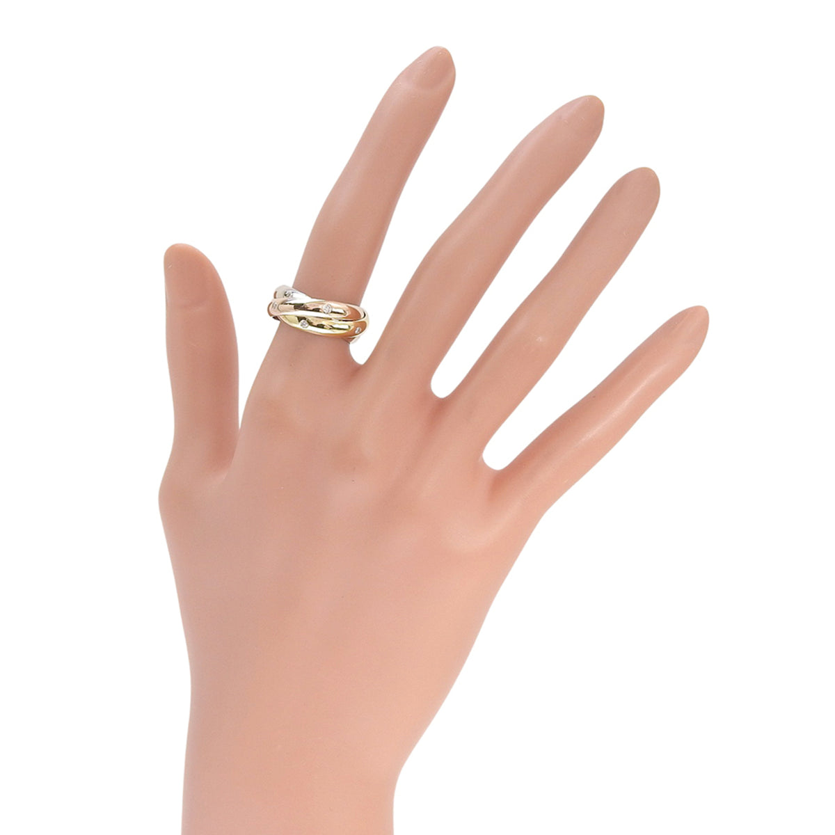 Cartier Trinity Pink White Yellow Band Ring (Pre-Owned)