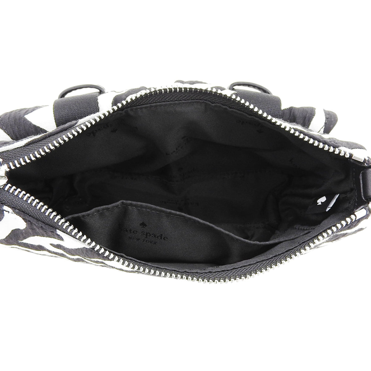 Kate Spade Black White Canvas Crossbody Bag Shoulder Bag (Pre-Owned)