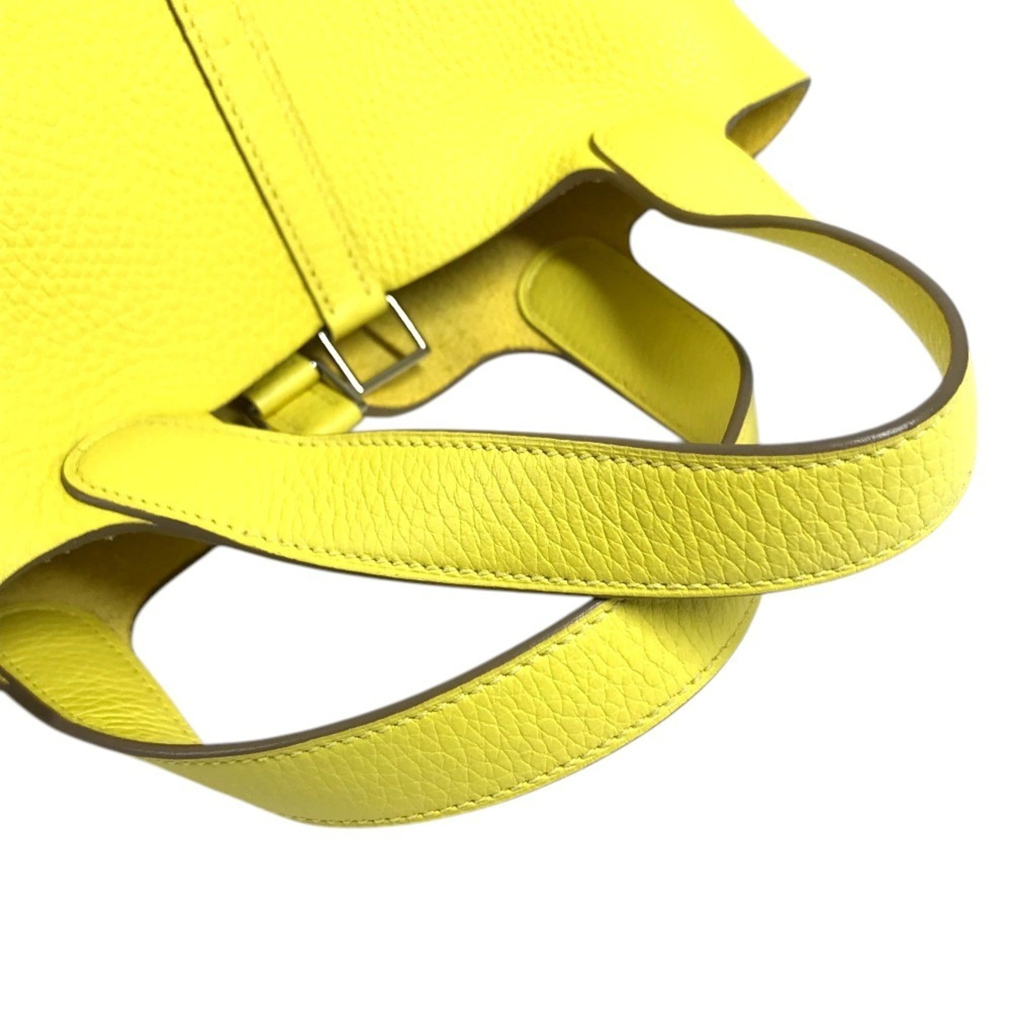 Hermes Yellow Taurillon Clemence Leather Handbag Tote Bag (Pre-Owned)