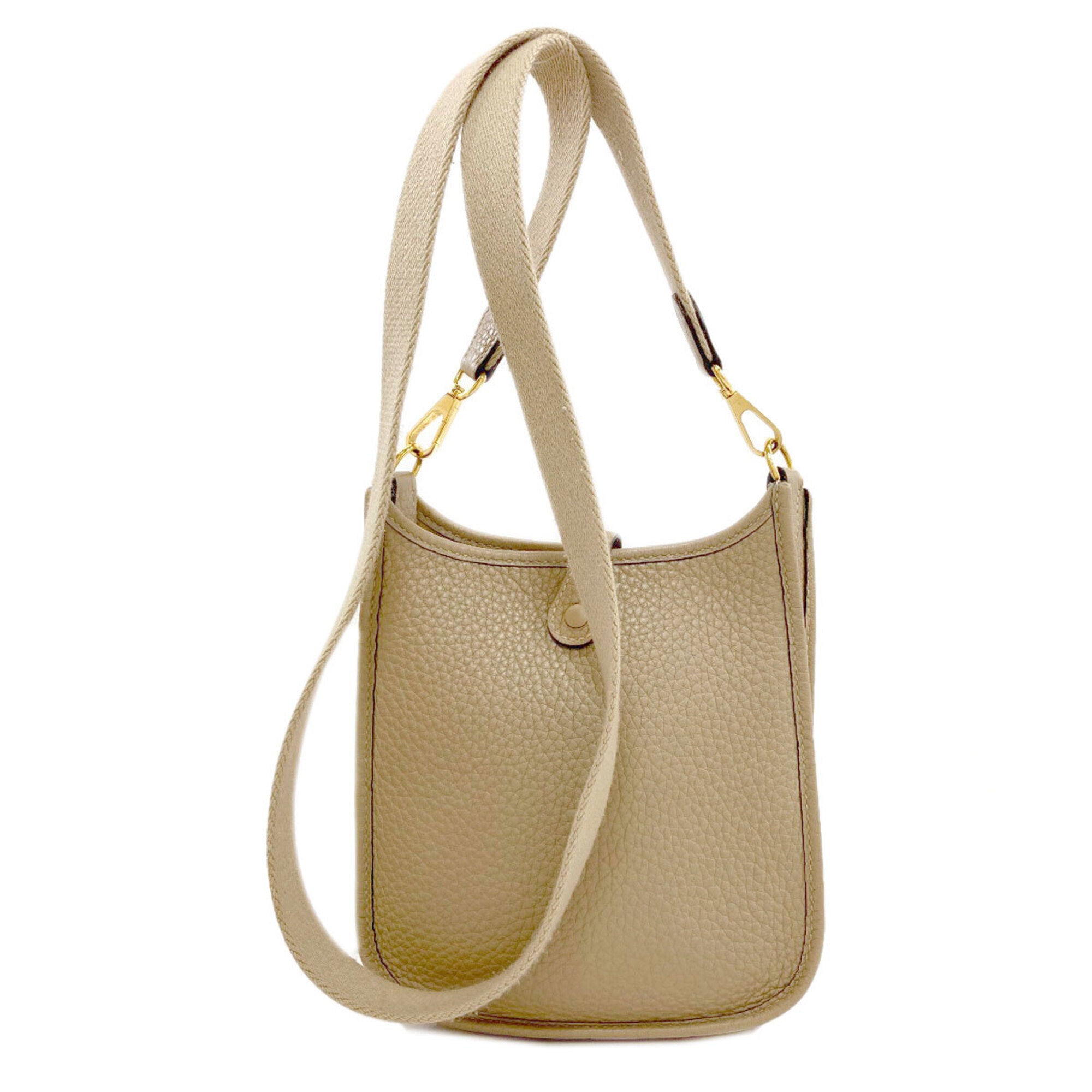 Hermes Beige Taurillon Clemence Leather Shoulder Bag (Pre-Owned)