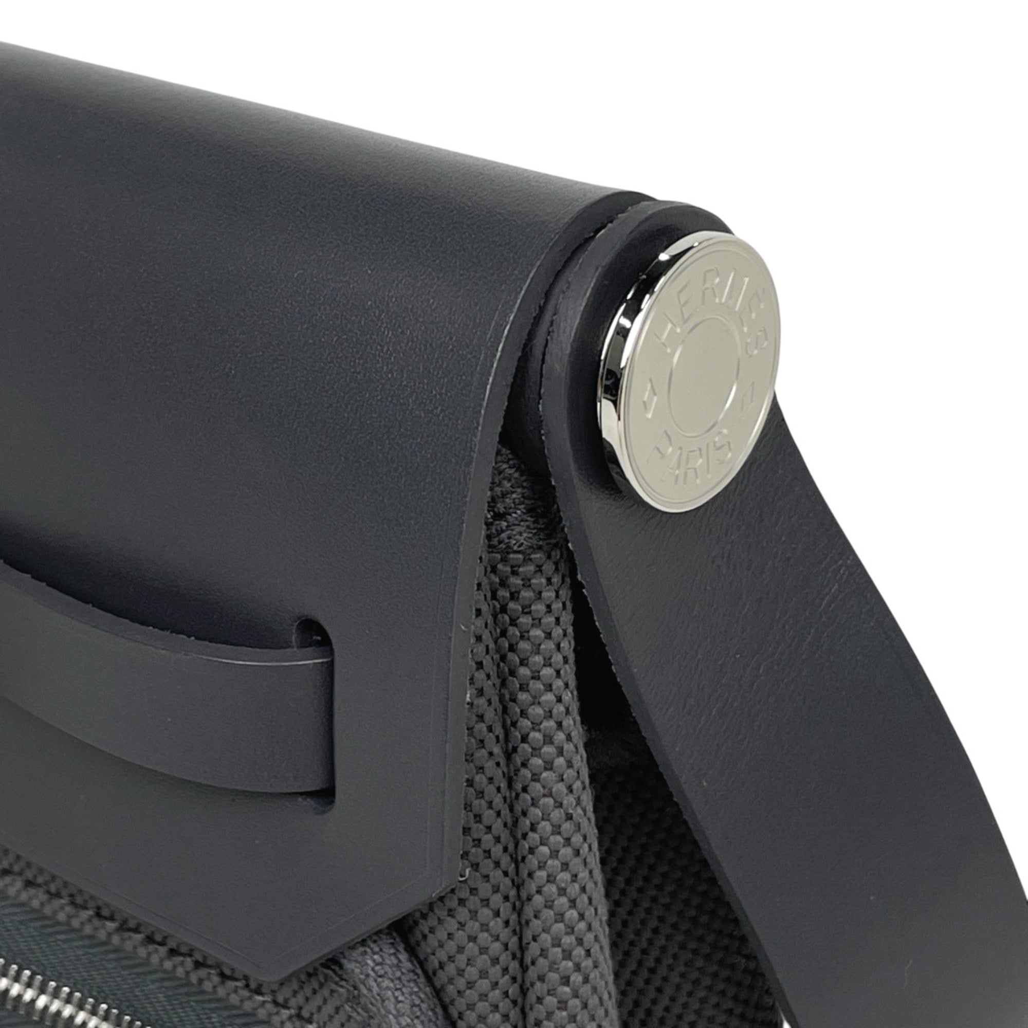 Hermes Gray Canvas Shoulder Bag (Pre-Owned)