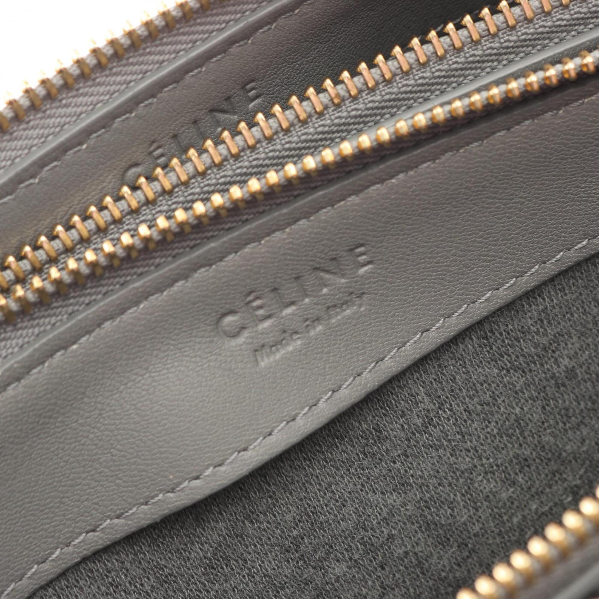 Celine Gray Leather Handbag Shoulder Bag (Pre-Owned)