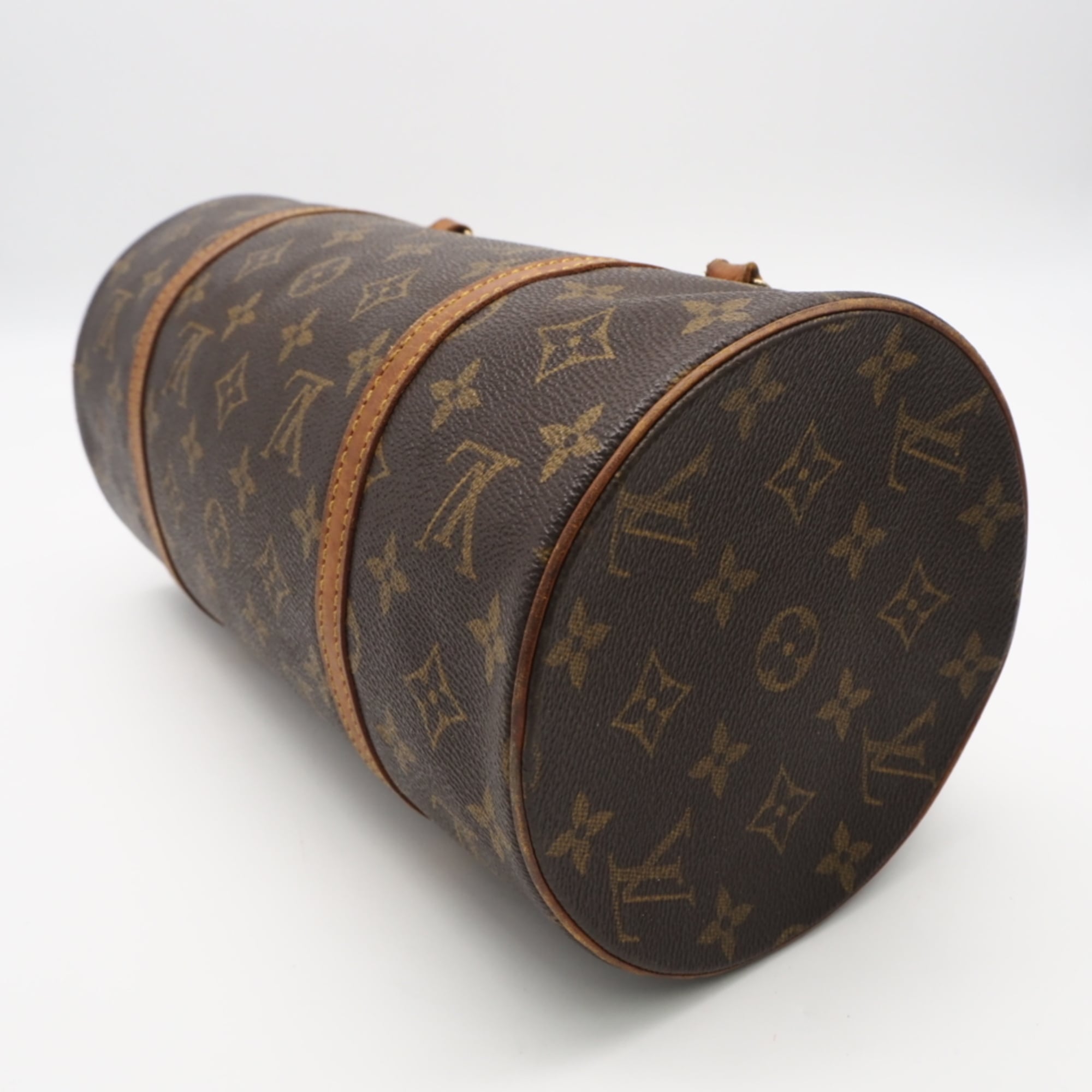 Louis Vuitton Beige Brown Coated Canvas Leather Handbag (Pre-Owned)