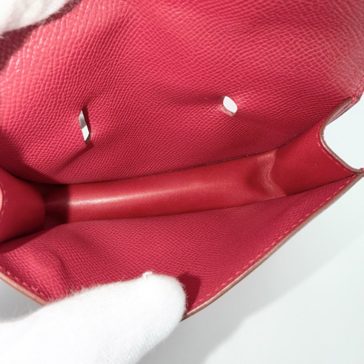 Hermes Red Color Leather Fanny Pack Pochette (Pre-Owned)