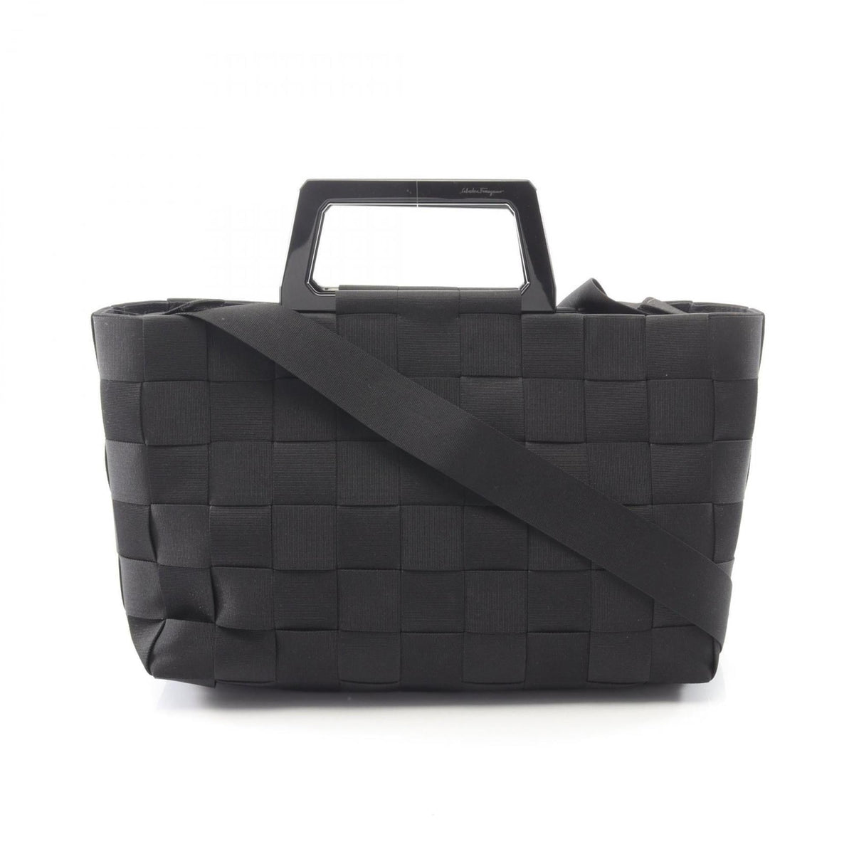 Salvatore Ferragamo Black Nylon Canvas Handbag (Pre-Owned)