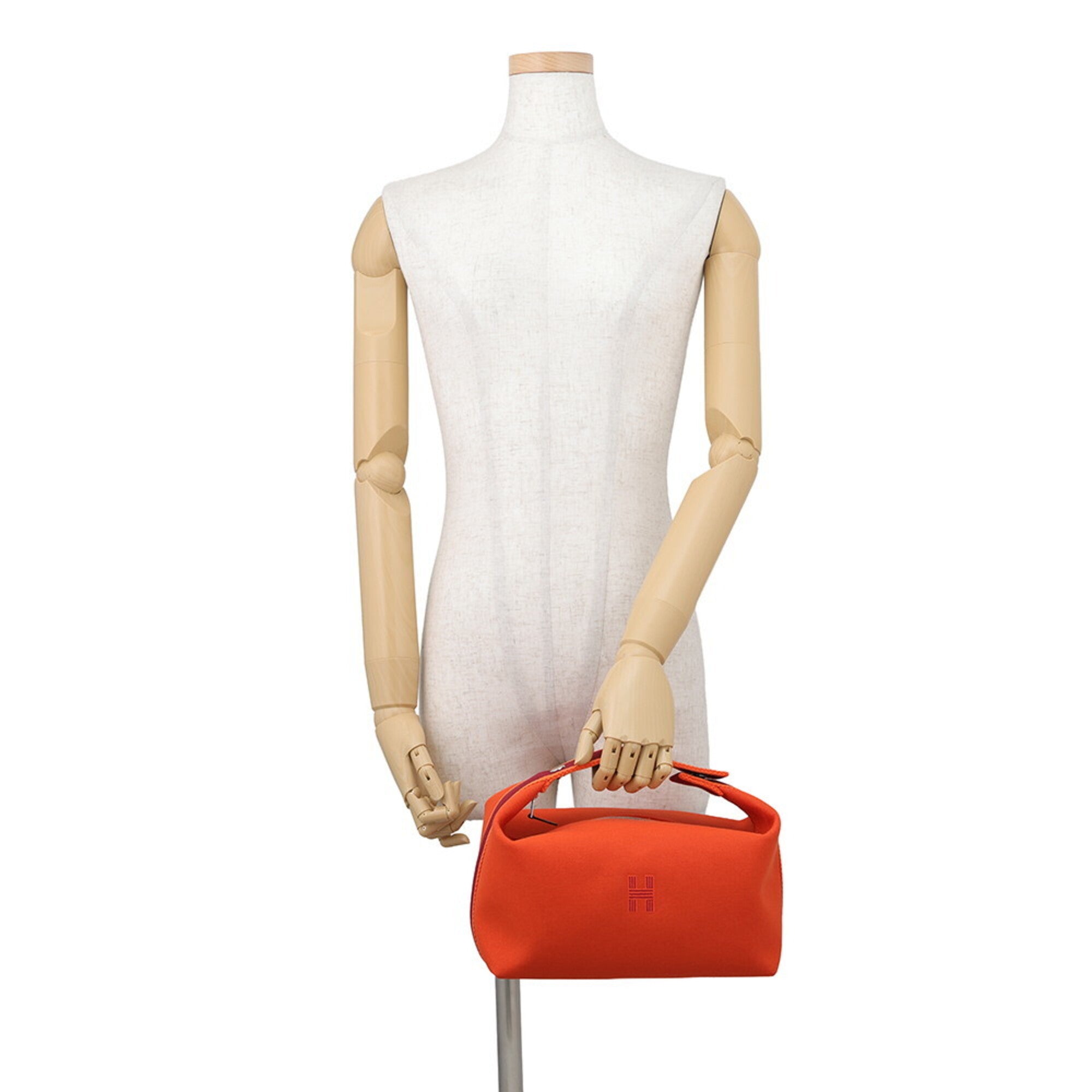 Hermes Kara Feu Canvas Handbag Pouch (Pre-Owned)