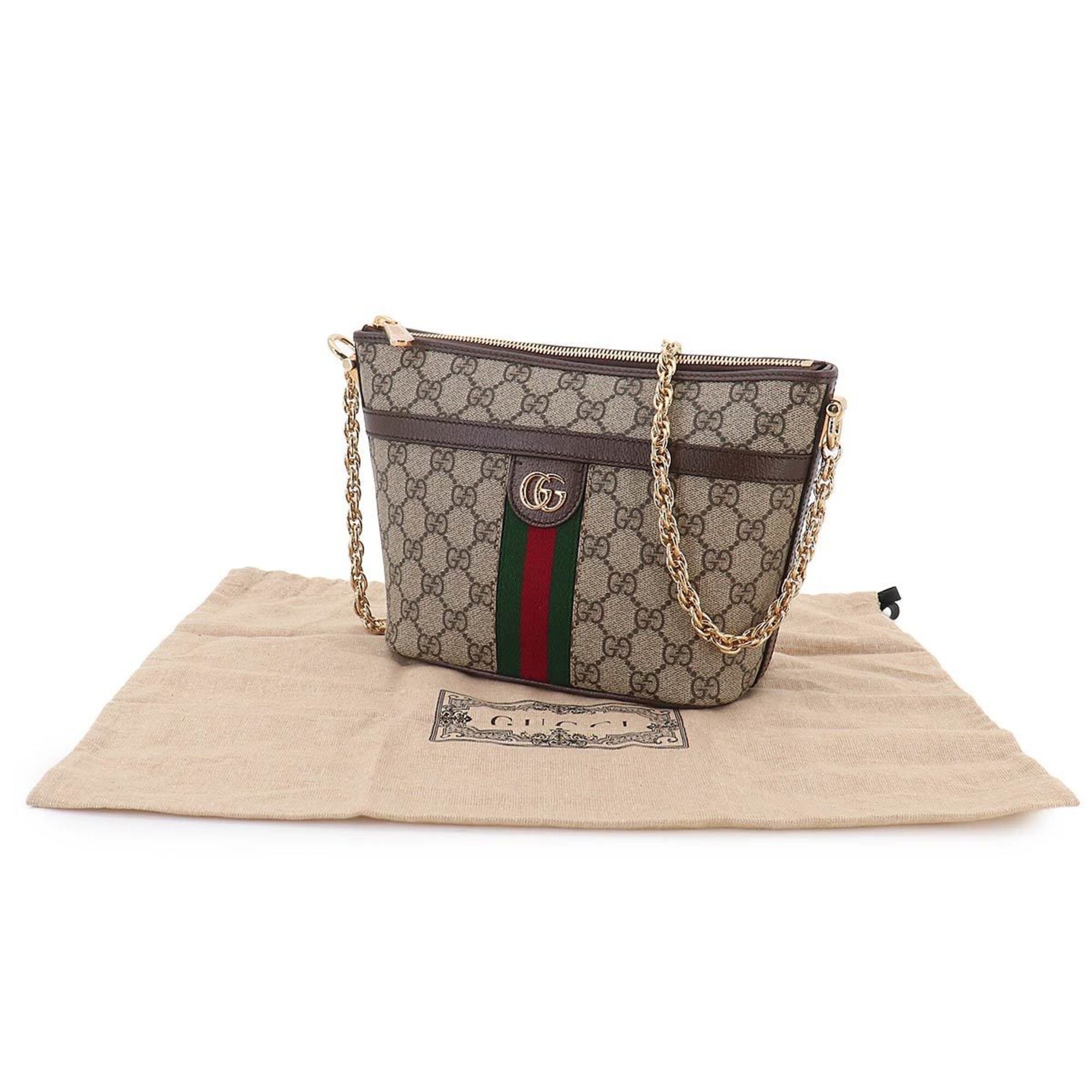 Gucci Beige Brown Gg Supreme Canvas Leather Handbag Shoulder Bag (Pre-Owned)