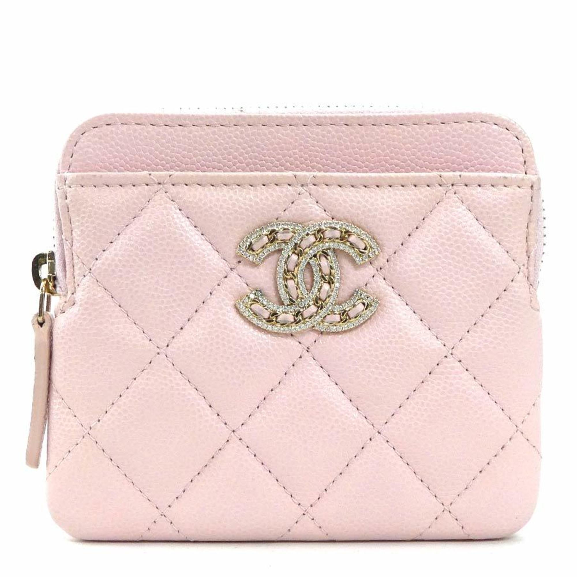 Chanel Light Pink Grained Calfskin Coin Purse/Coin Case (Pre-Owned)