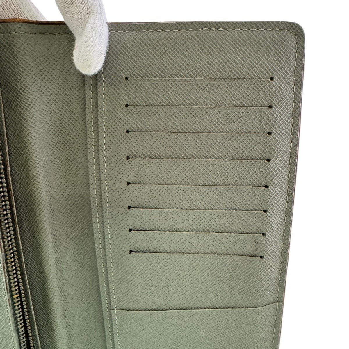 Louis Vuitton Green Canvas Long Wallet (Bi-Fold) (Pre-Owned)