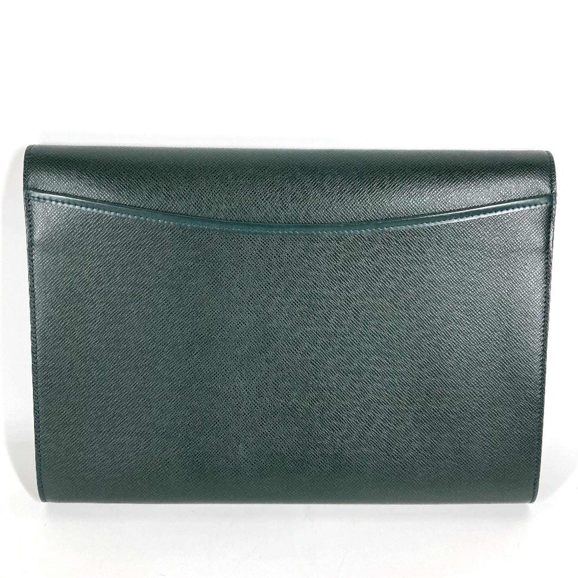 Louis Vuitton Episea Green Taiga Leather Leather Clutch Bag Handbag Pouch (Pre-Owned)