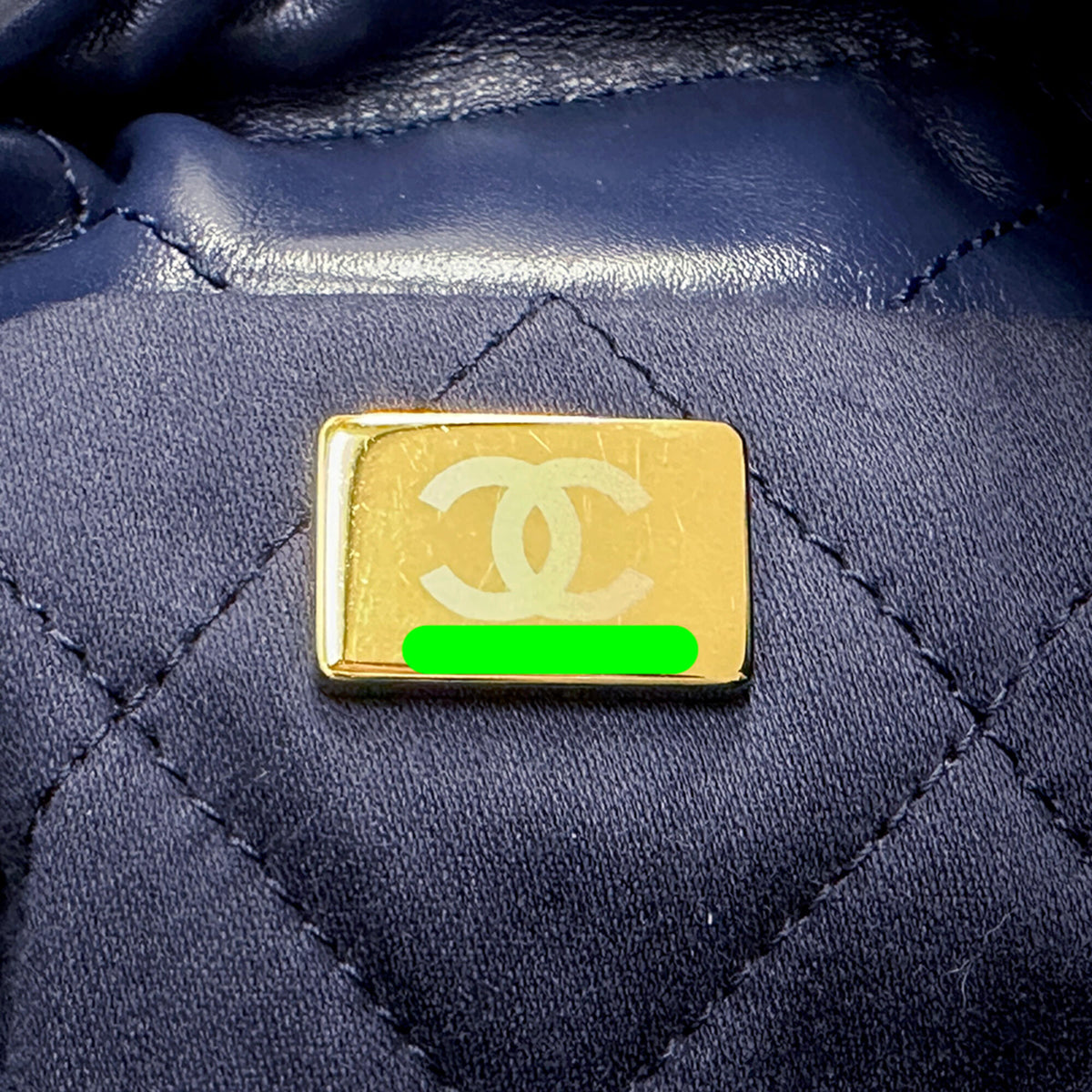 Chanel Navy Leather Handbag Shoulder Bag (Pre-Owned)