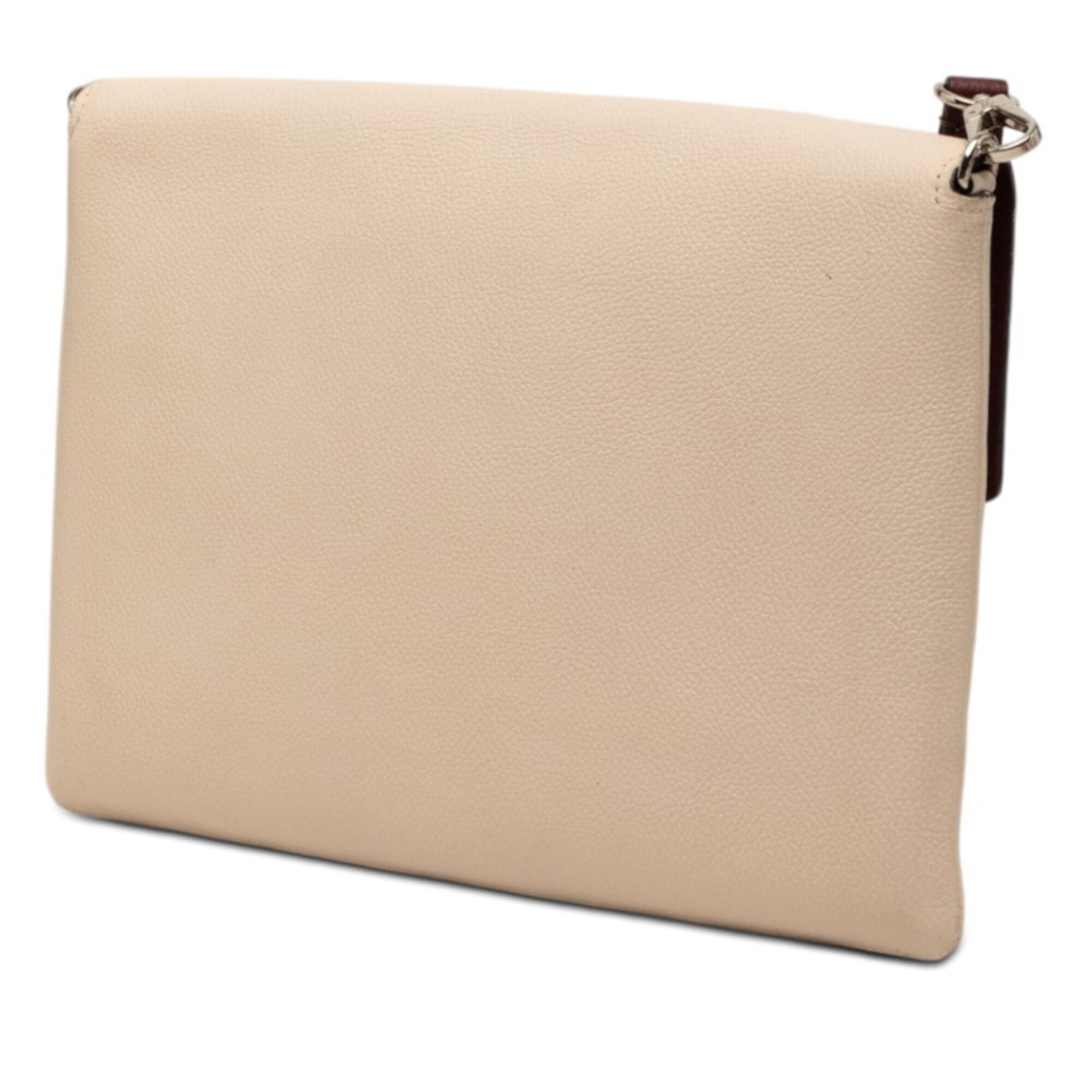 Louis Vuitton Beige Leather Clutch Bag Pochette Shoulder Bag (Pre-Owned)
