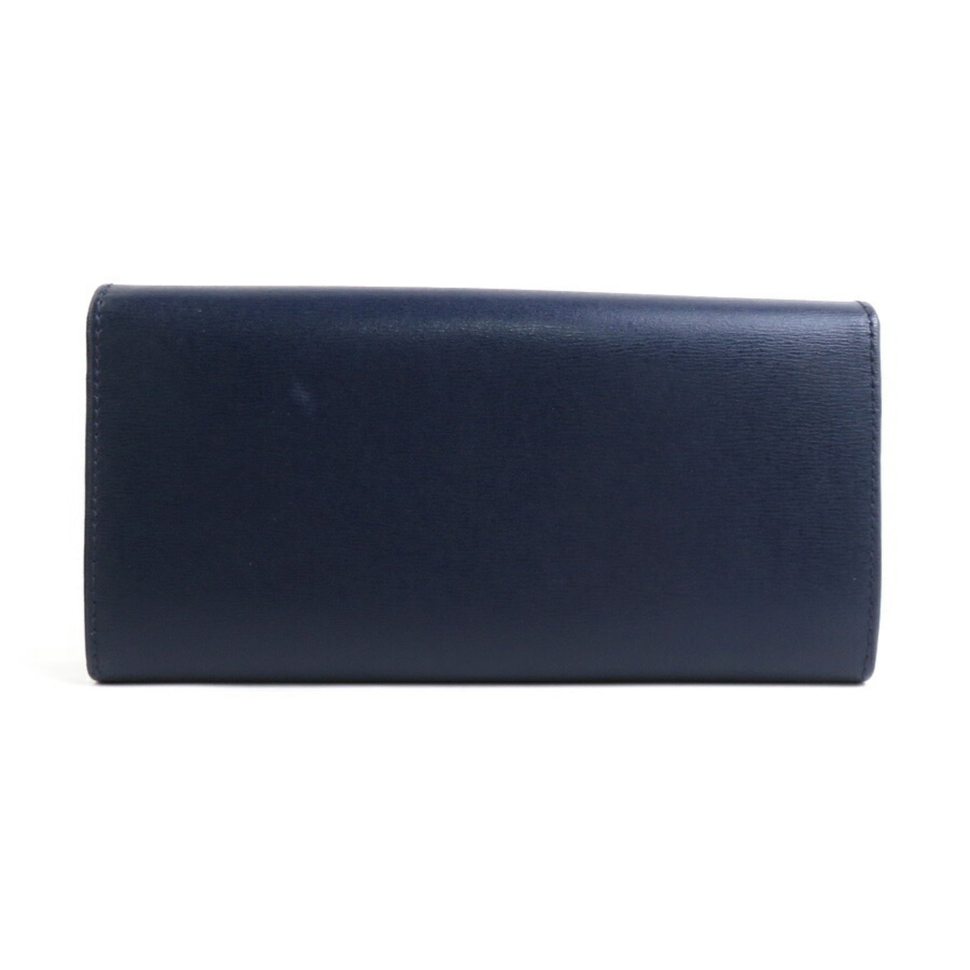 Salvatore Ferragamo Navy Leather Long Wallet (Bi-Fold) (Pre-Owned)