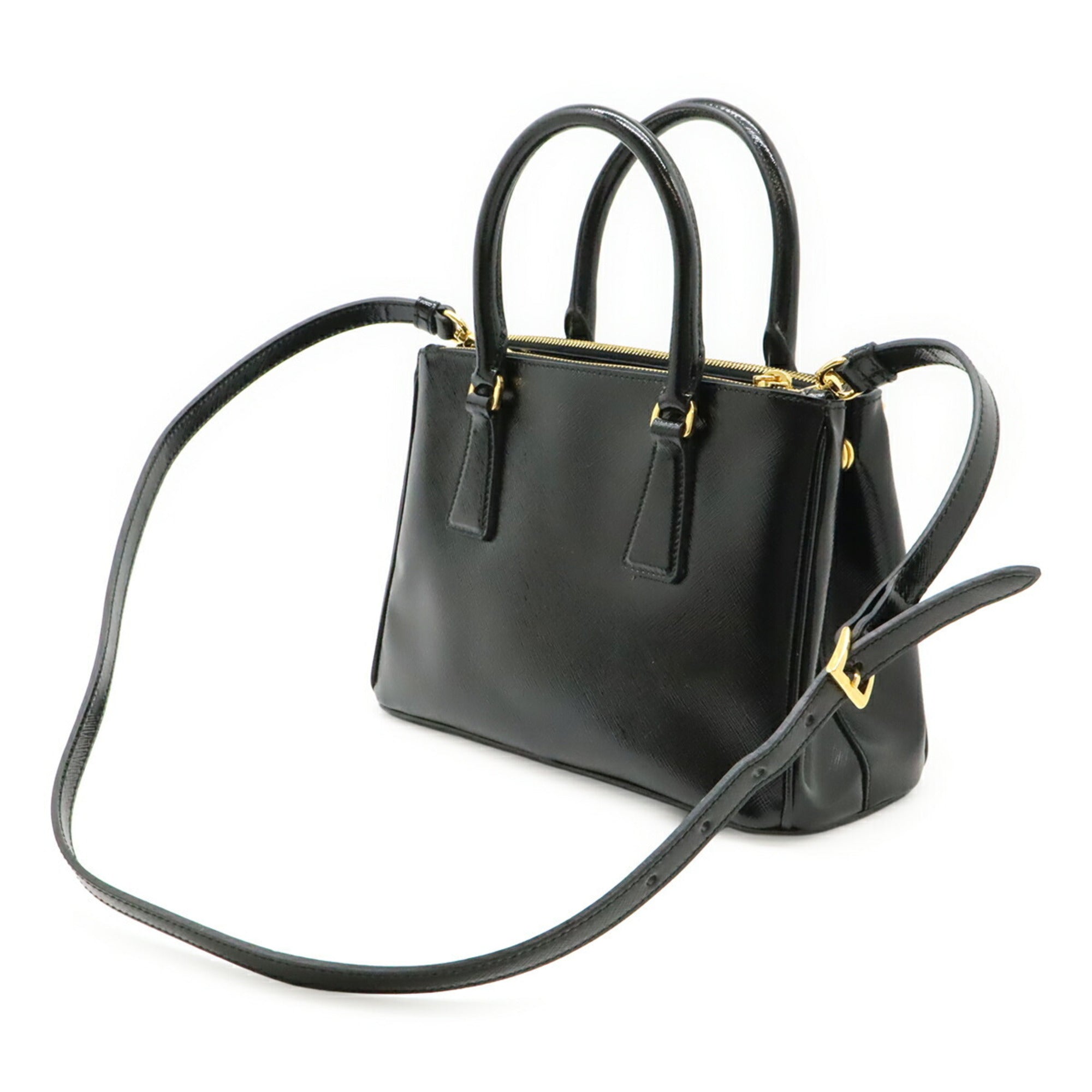 Prada Black Nero Patent Leather Handbag Shoulder Bag (Pre-Owned)