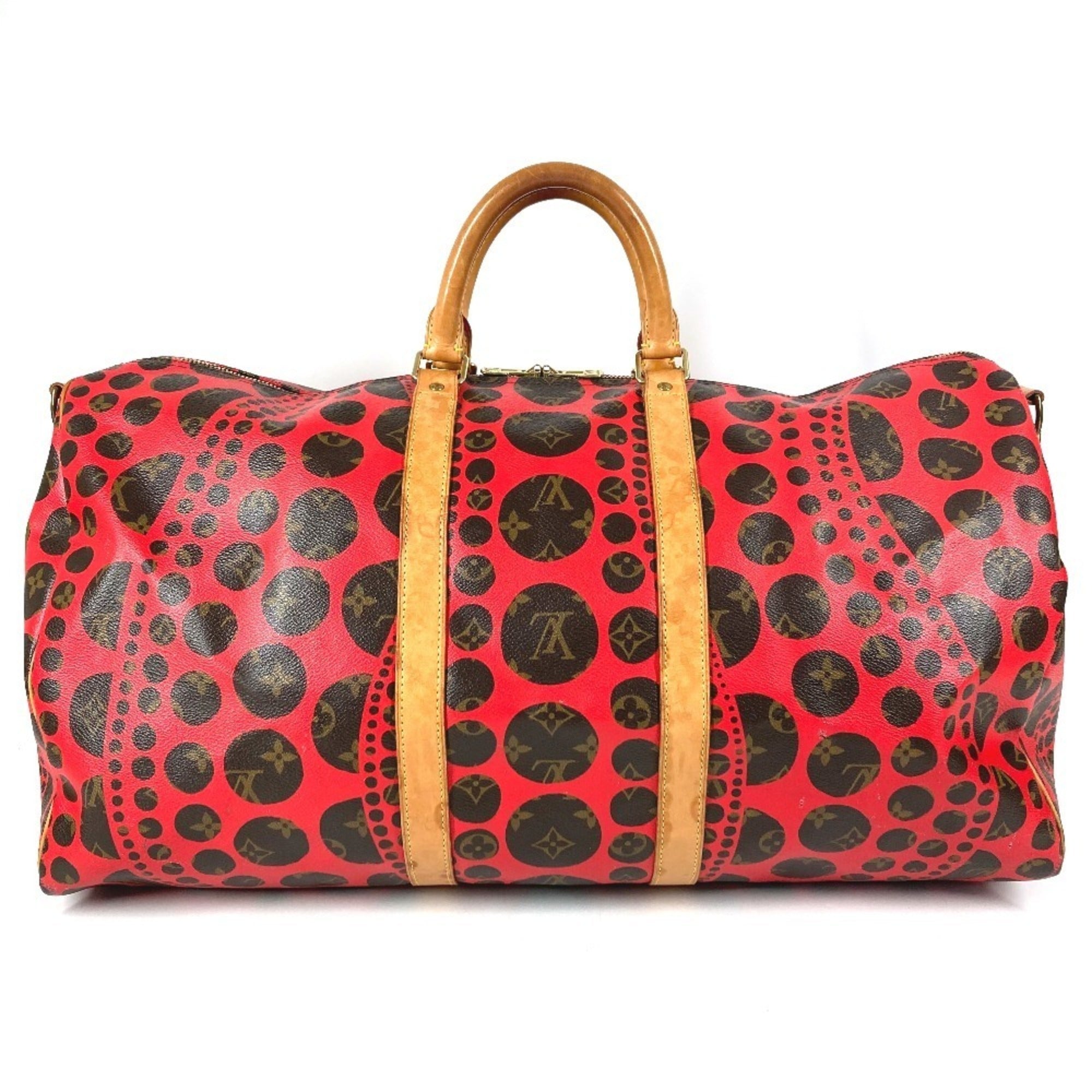 Louis Vuitton Red Color Monogram Canvas Boston Bag Shoulder Bag (Pre-Owned)