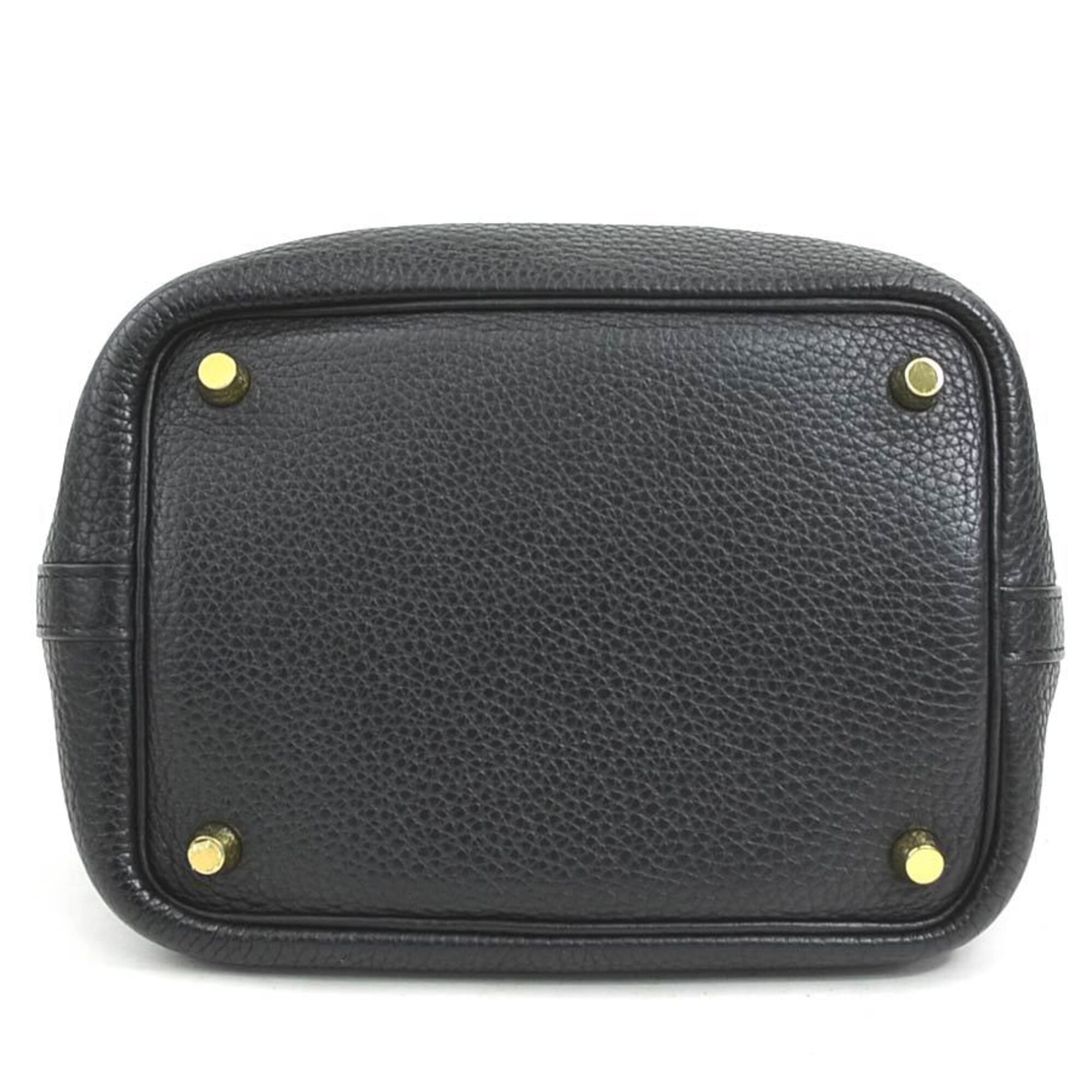 Hermes Black Taurillon Clemence Leather Handbag (Pre-Owned)