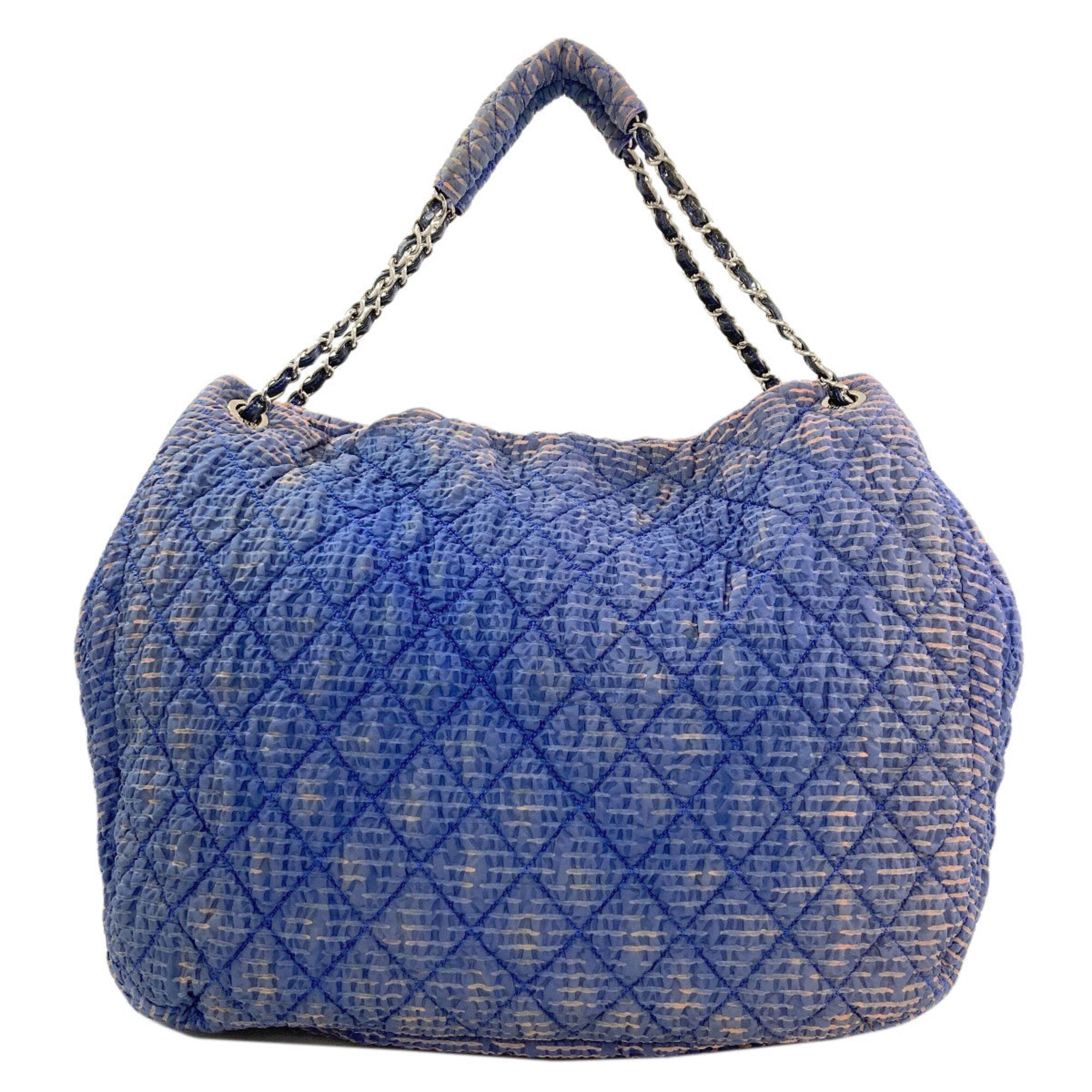 Chanel Matelasse Blue Nylon Tote Bag (Pre-Owned)