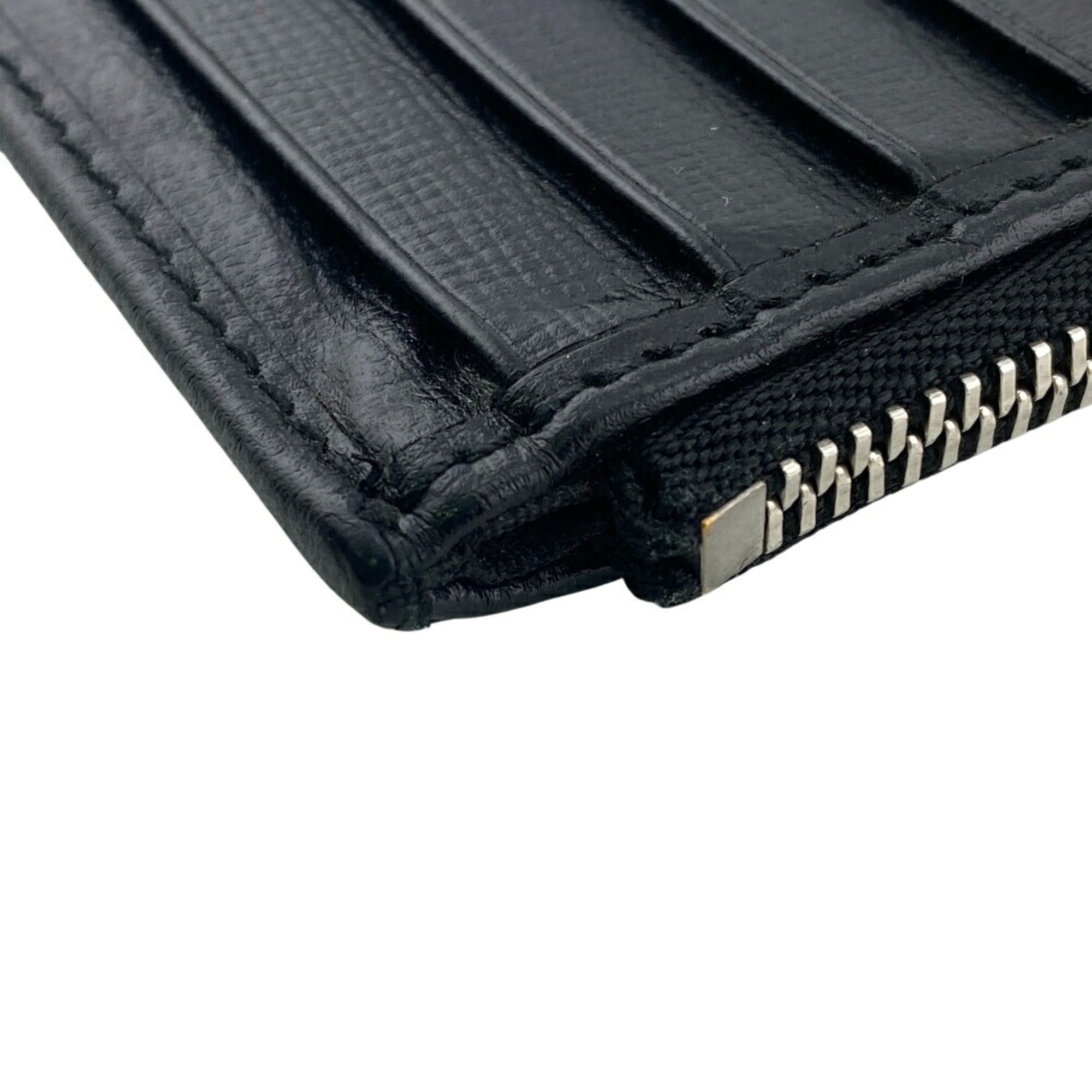 Gucci Gg Supreme Black Leather Long Wallet (Bi-Fold) (Pre-Owned)