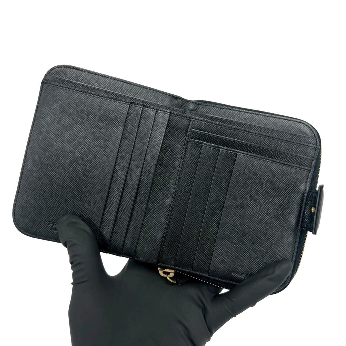 Prada Black Nylon Leather Wallet (Bi-Fold) (Pre-Owned)