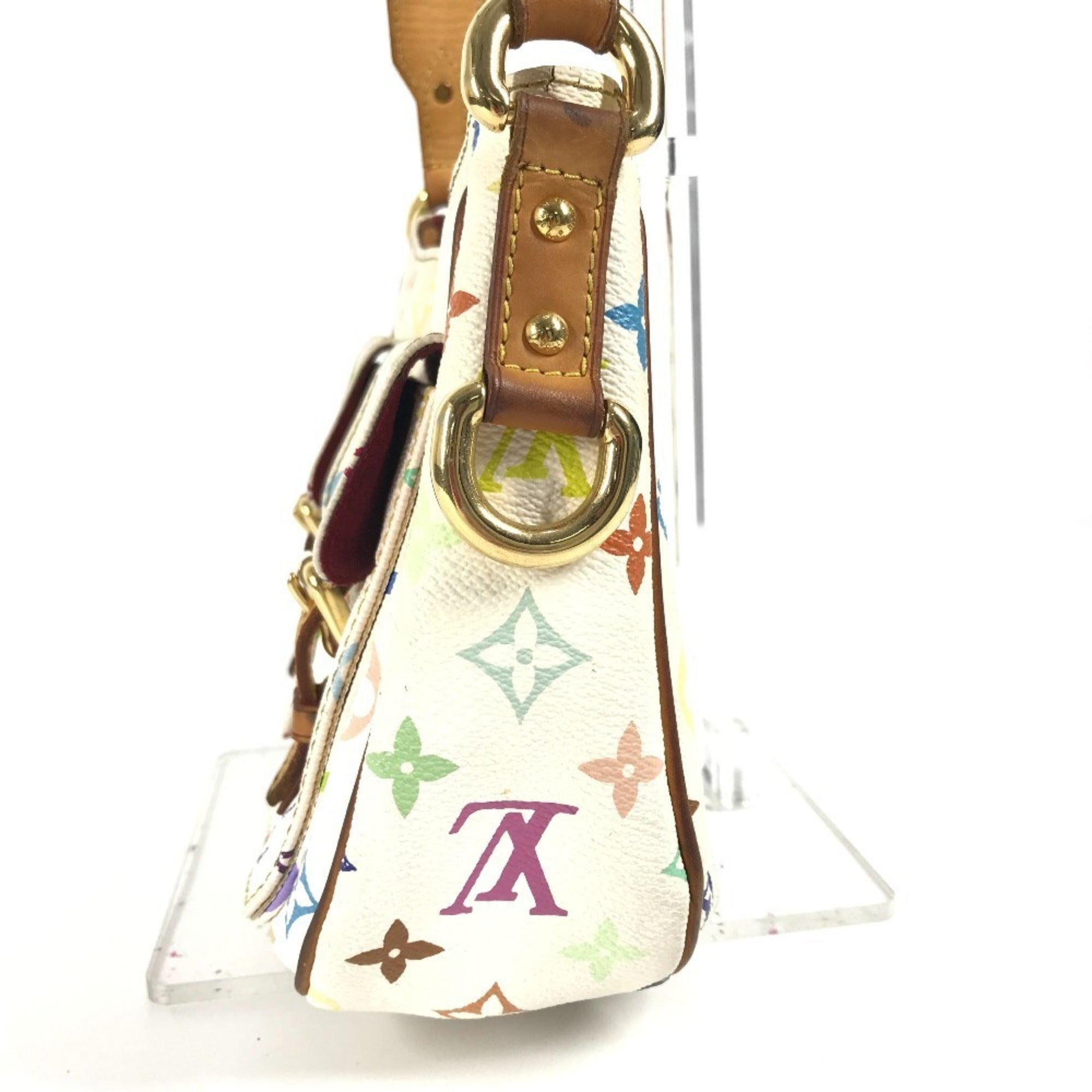 Louis Vuitton White Coated Canvas Shoulder Bag (Pre-Owned)