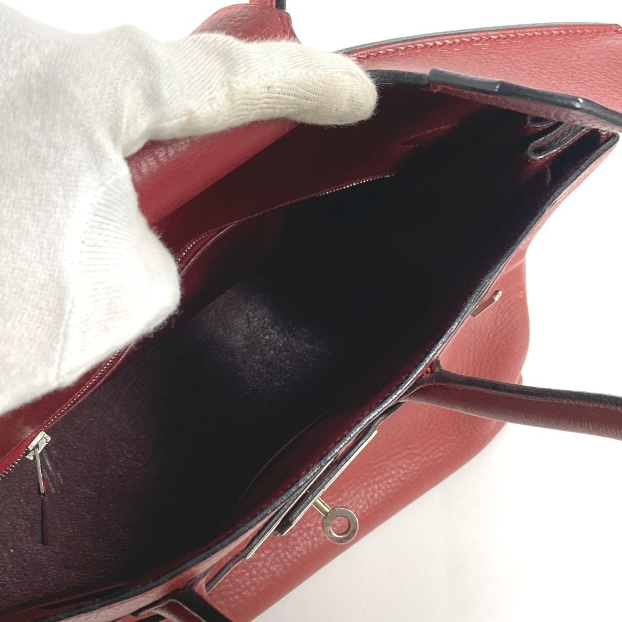 Hermes Red Color Rouge H Ardennes Leather Handbag Tote Bag (Pre-Owned)