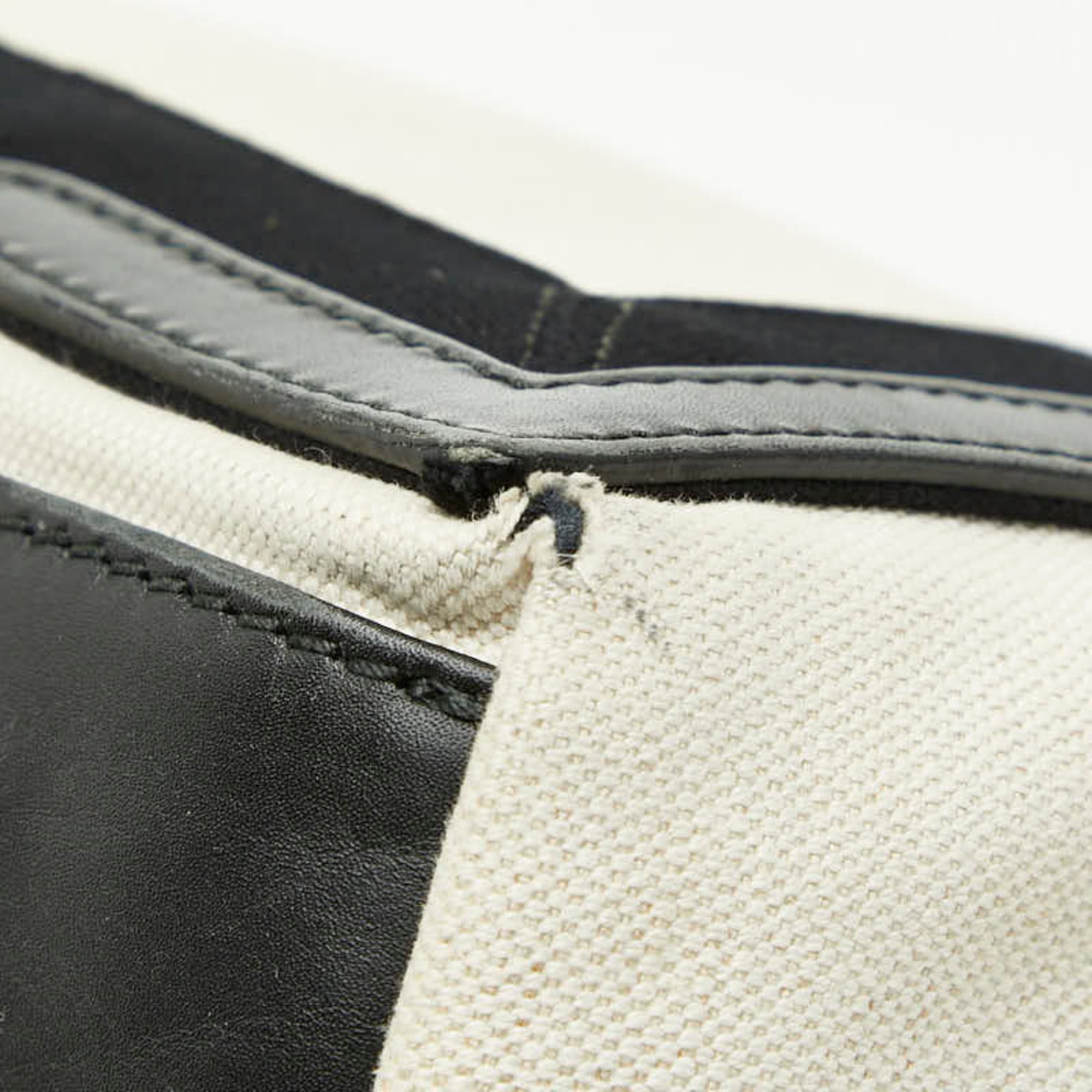 Balenciaga Black White Canvas Leather Handbag Pouch Tote Bag (Pre-Owned)