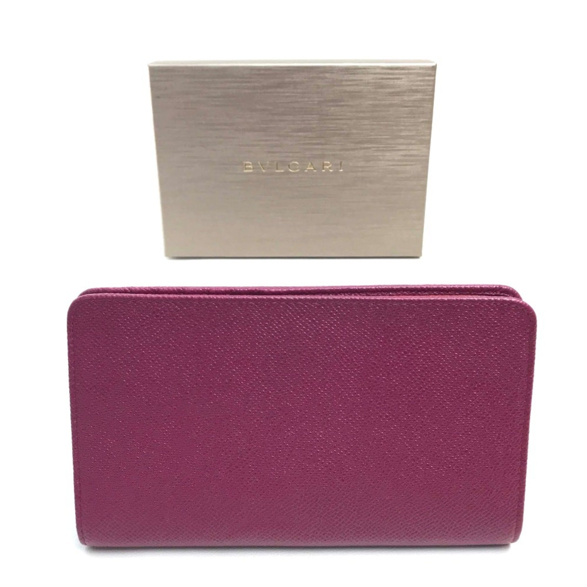 Bvlgari Bvlgari Bvlgari Pink Red Color Leather Wallet (Bi-Fold) (Pre-Owned)