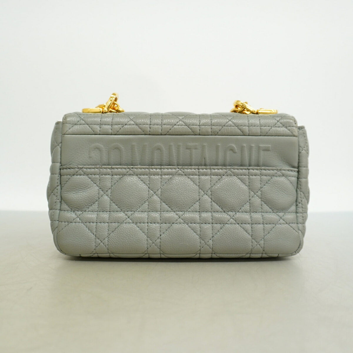 Christian Dior Gray Leather Shoulder Bag (Pre-Owned)