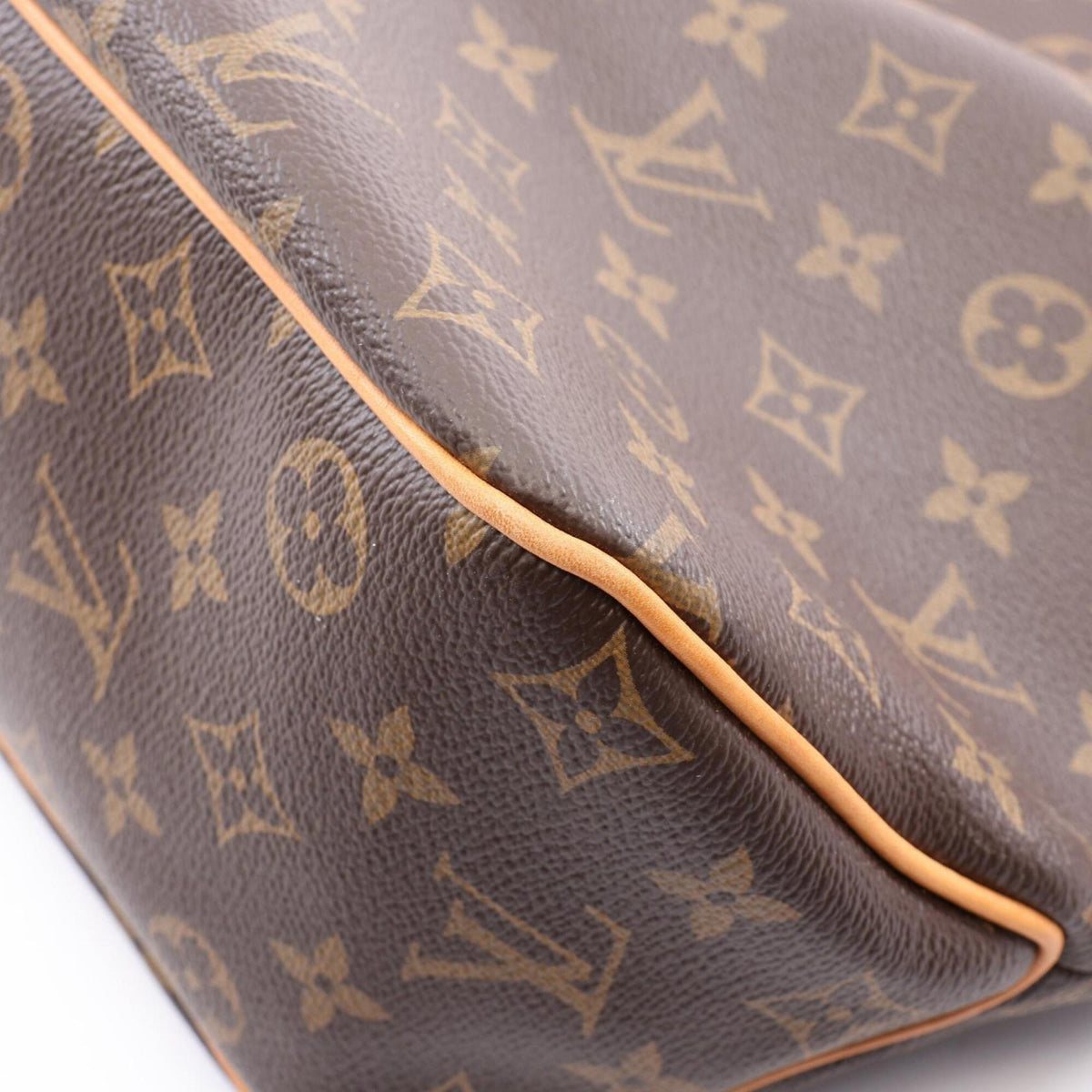 Louis Vuitton Monogram Brown Coated Canvas Leather Handbag Shoulder Bag (Pre-Owned)