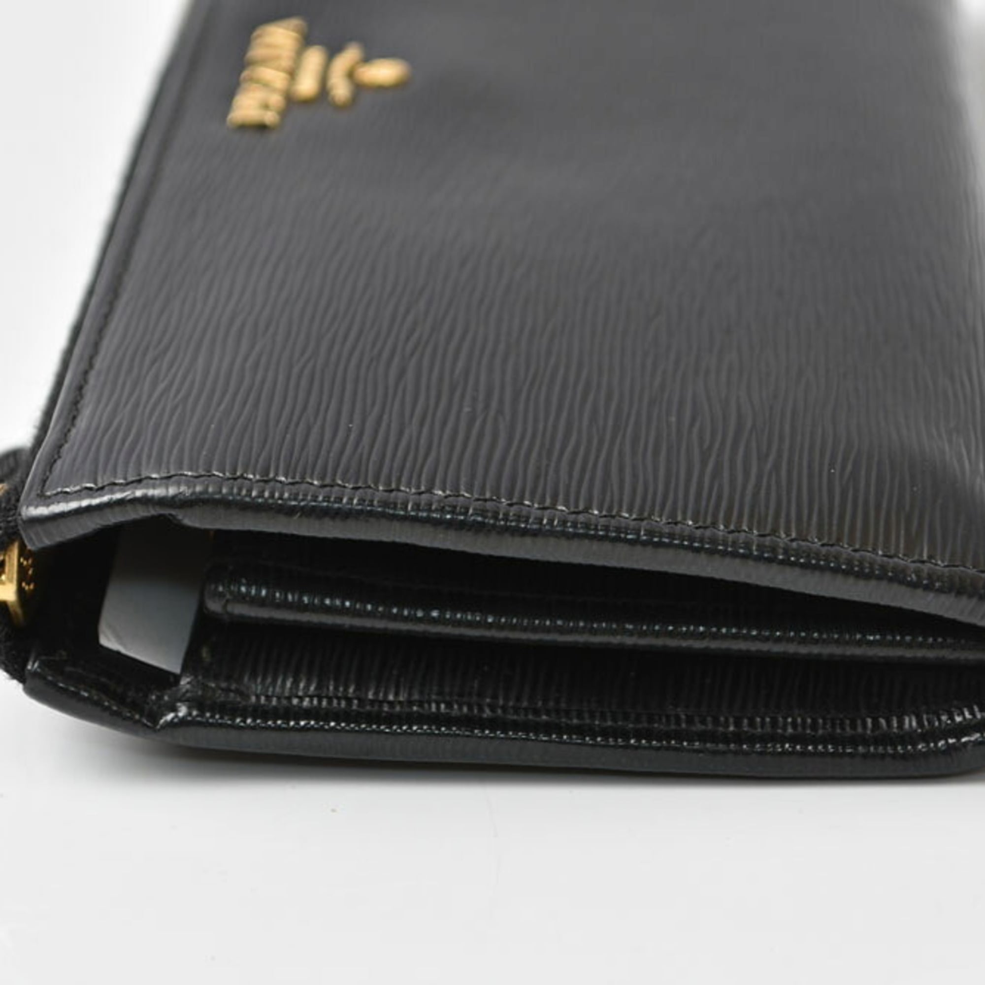 Prada Black Vitello Move Leather Coin Purse/Coin Case (Pre-Owned)
