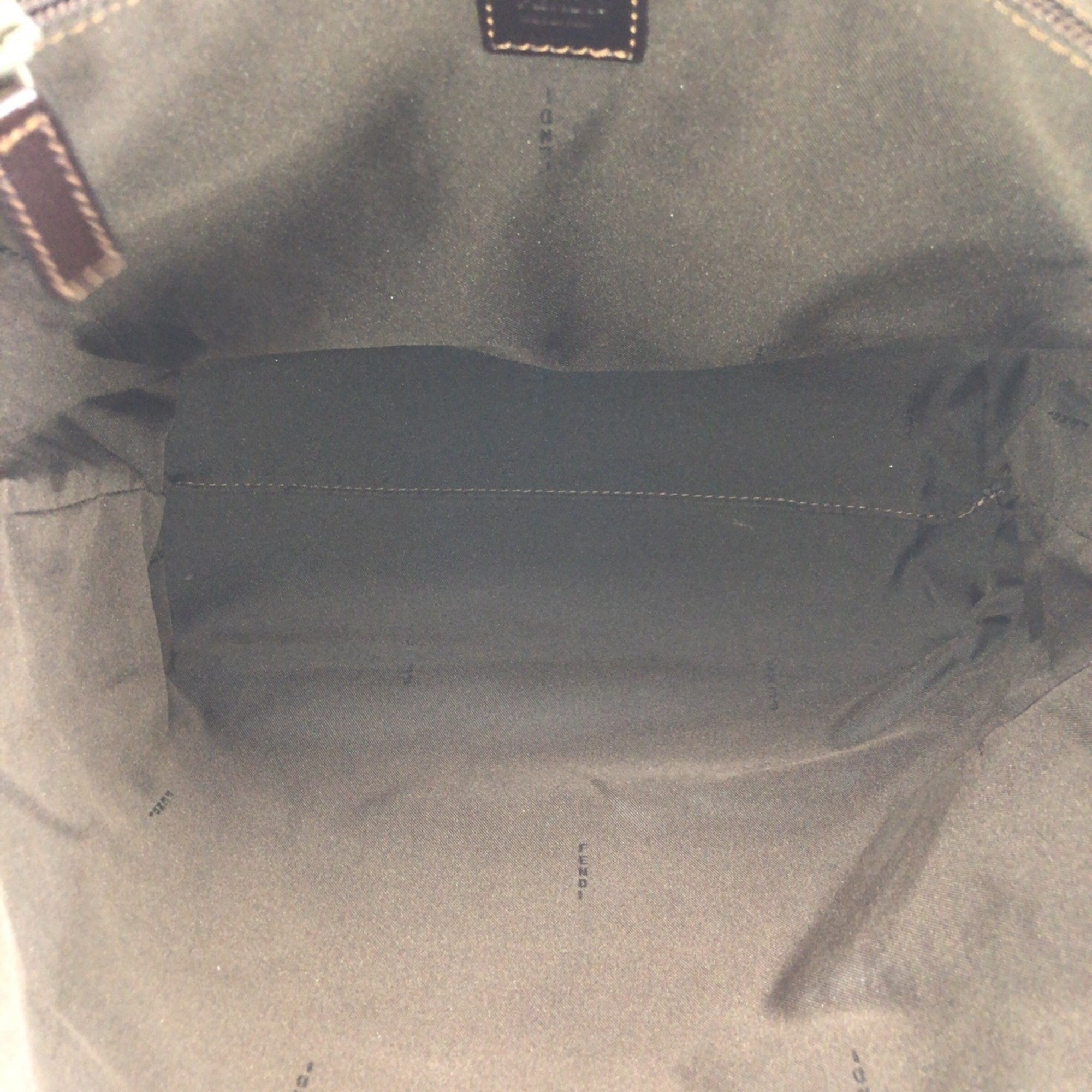 Fendi Brown Nylon Leather Shoulder Bag Tote Bag (Pre-Owned)