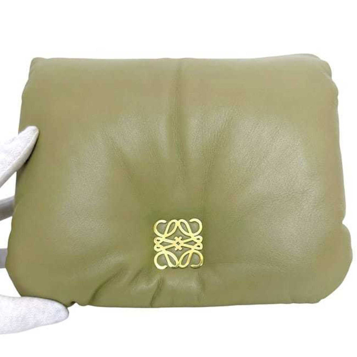 Loewe Green Khaki Leather Shoulder Bag (Pre-Owned)