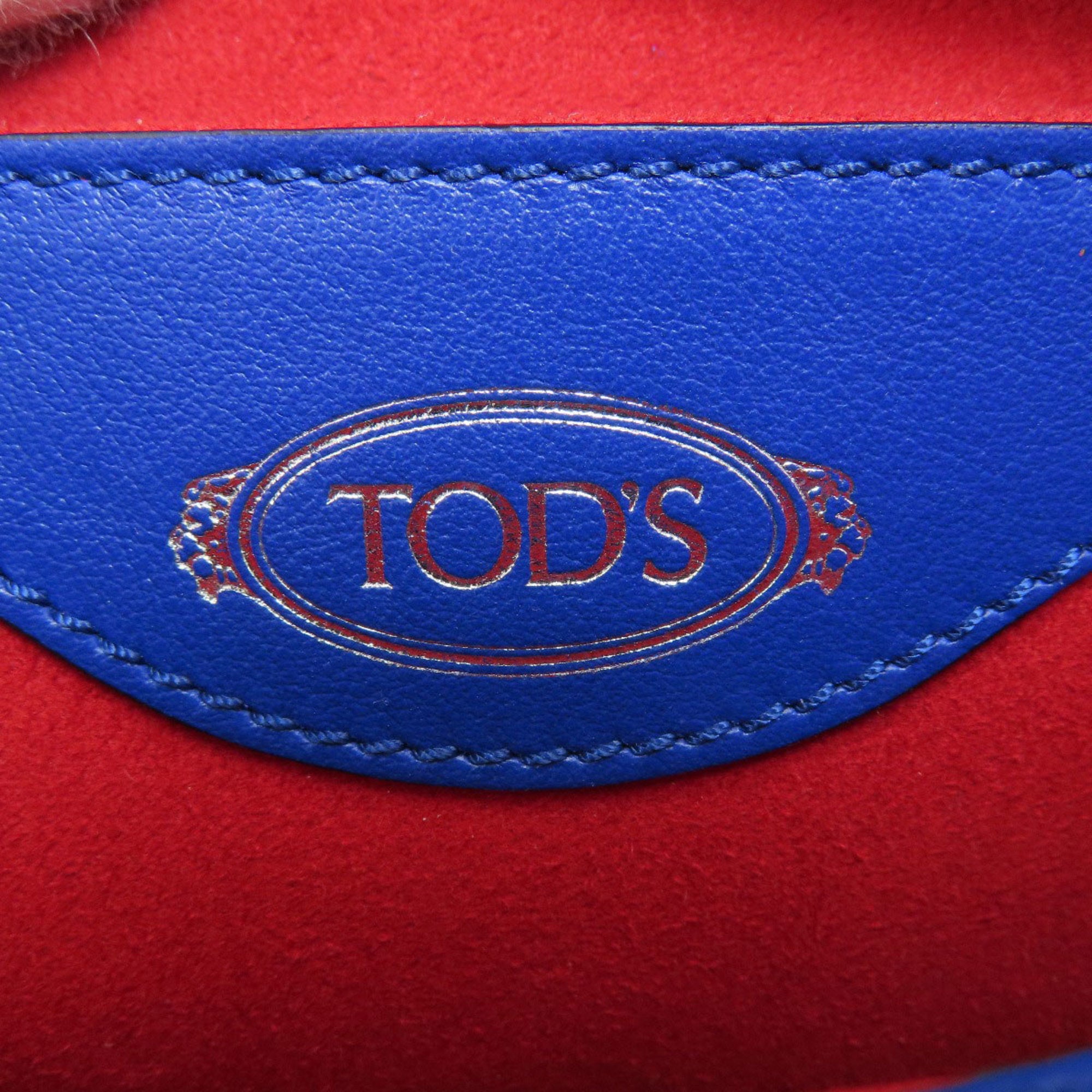 Tod's Blue Yellow Leather Shoulder Bag (Pre-Owned)