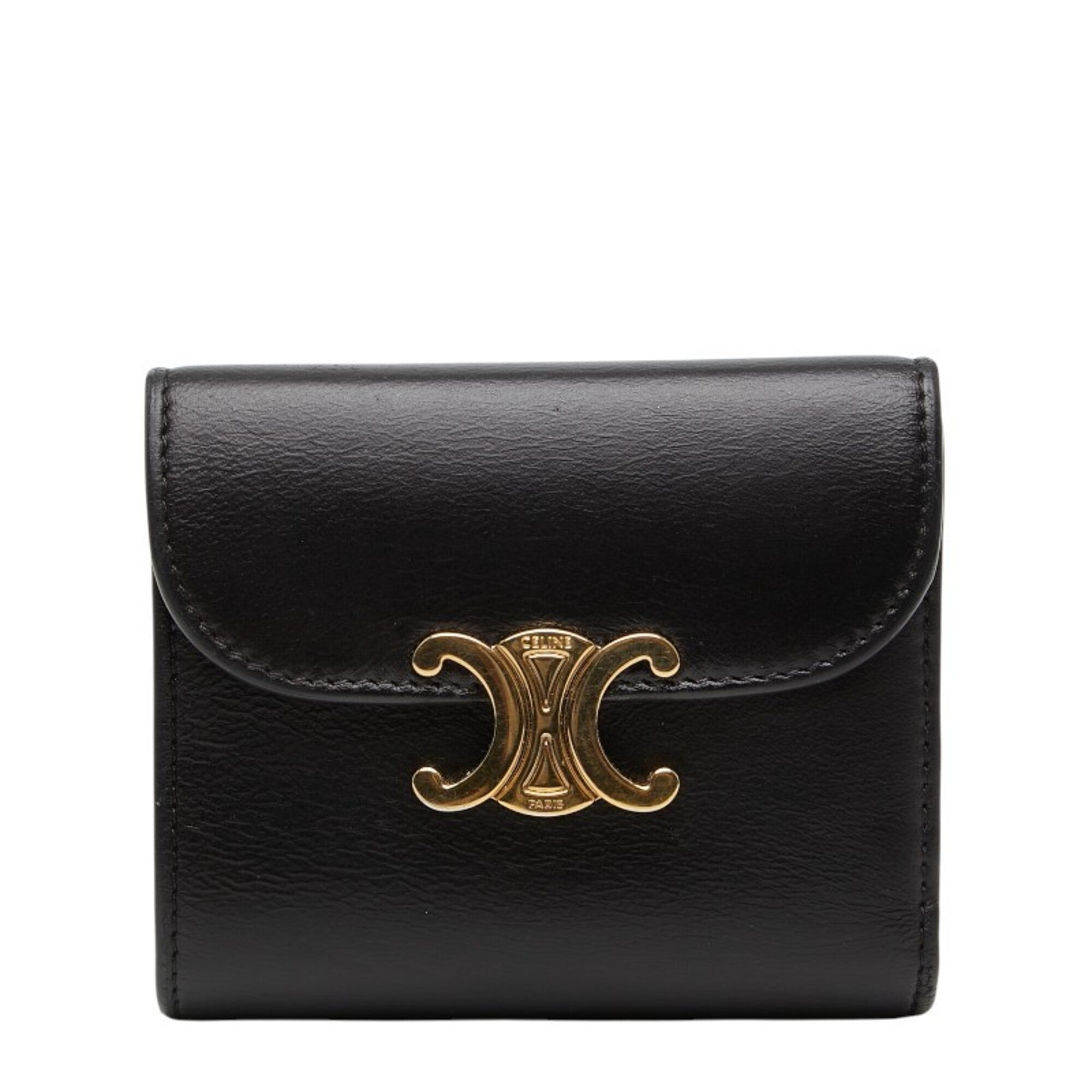 Celine Black Leather Wallet (Tri-Fold) (Pre-Owned)